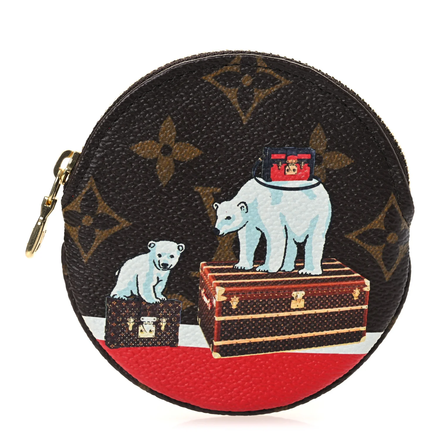 Monogram 2017 Christmas Animation Round Coin Purse