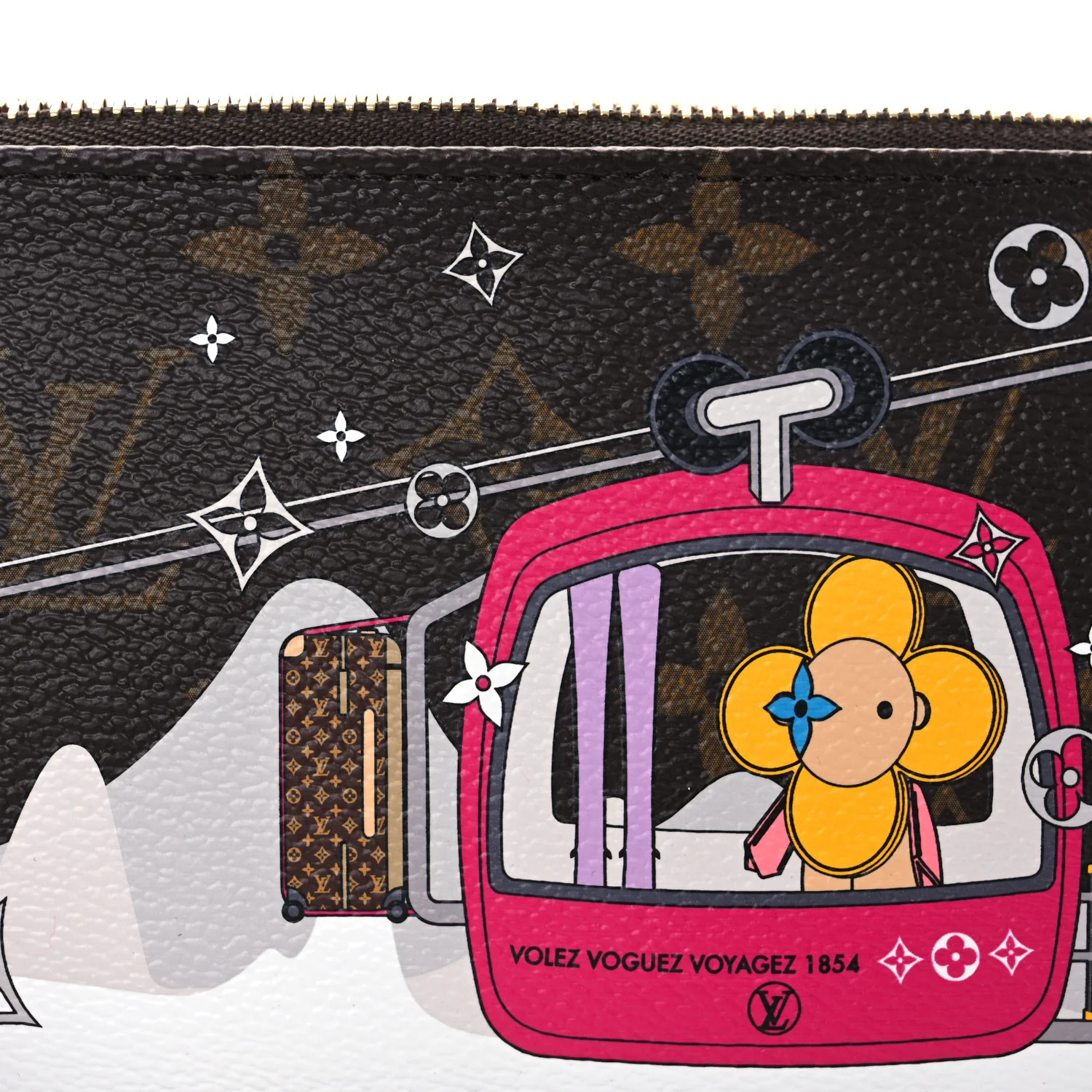 Monogram 2019 Christmas Animation Mini Courchevel Pochette Accessories Fuchsia - Image 8