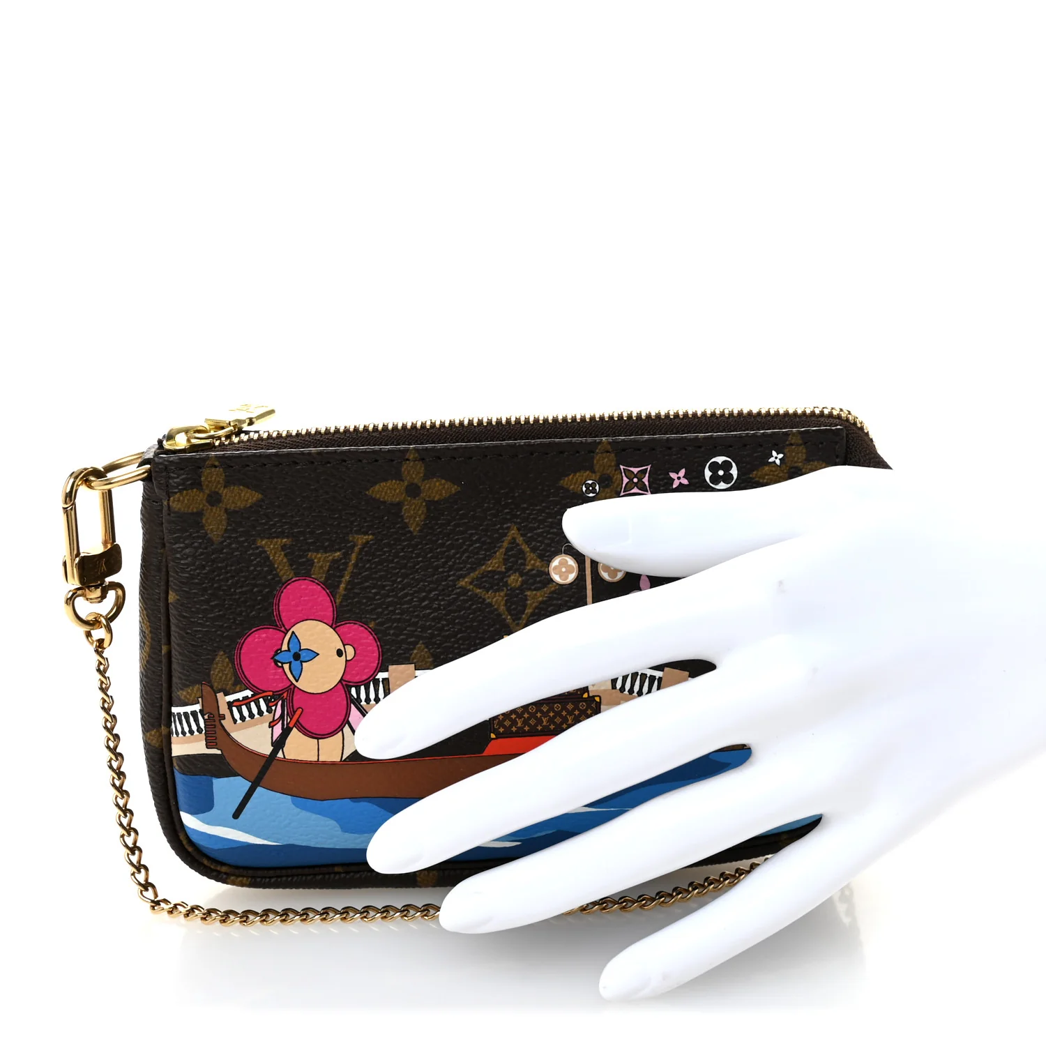 Monogram 2019 Christmas Animation Mini Venice Pochette Accessories Blue - Image 2