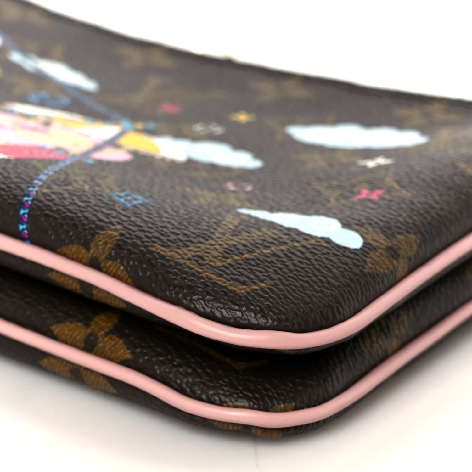 Monogram 2020 Christmas Animation Big Wheel Double Zip Pochette Rose Ballerine - Image 12