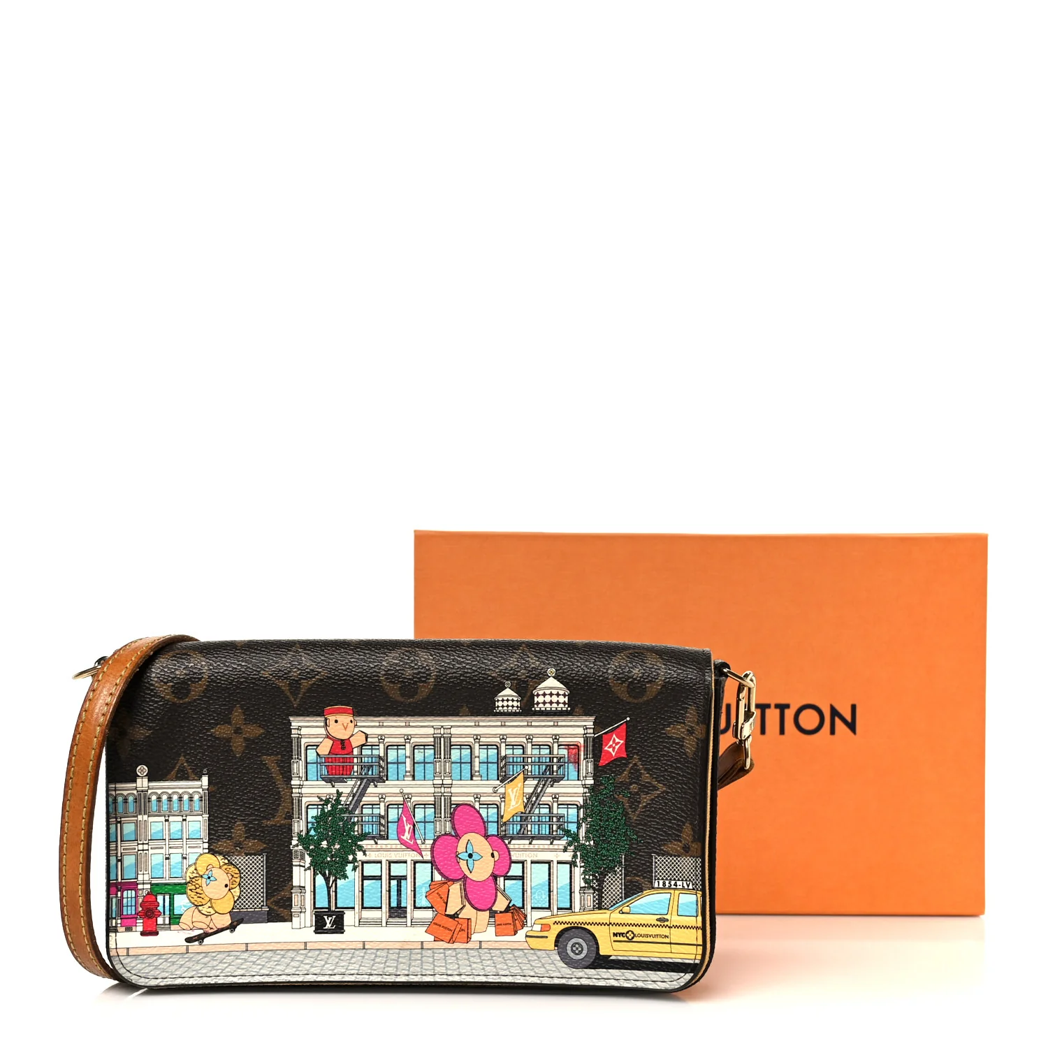 Monogram 2022 Christmas Animation New York Soho Pochette Felicie Chain Wallet Yellow - Image 13