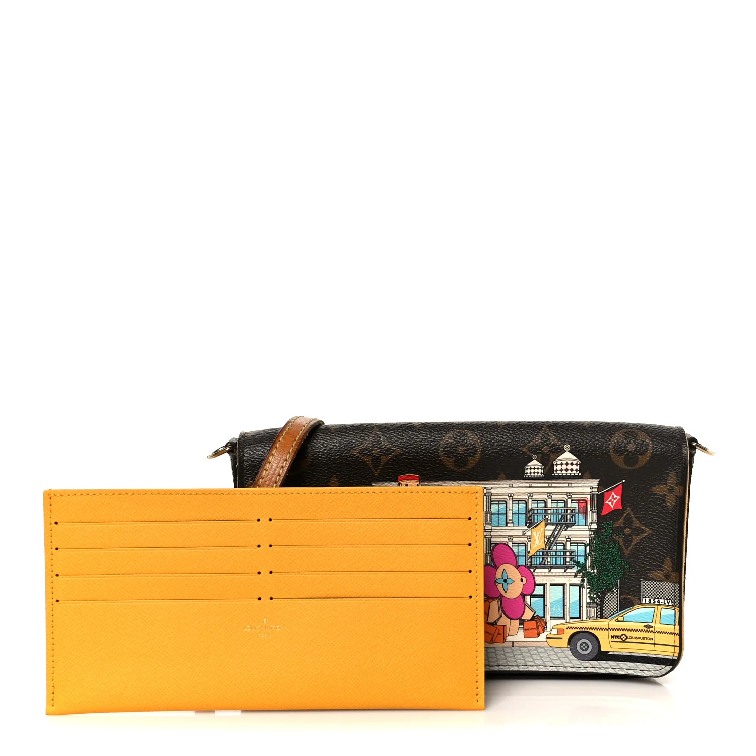 Monogram 2022 Christmas Animation New York Soho Pochette Felicie Chain Wallet Yellow - Image 3