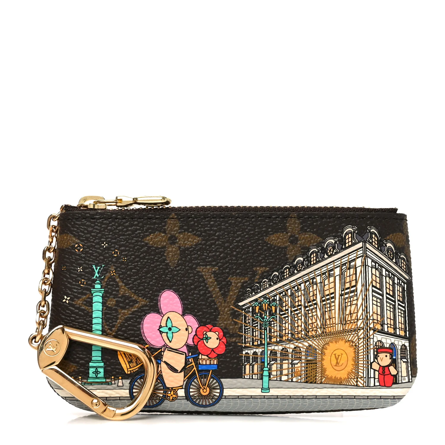 Monogram 2022 Christmas Animation Paris Key Pouch Pink