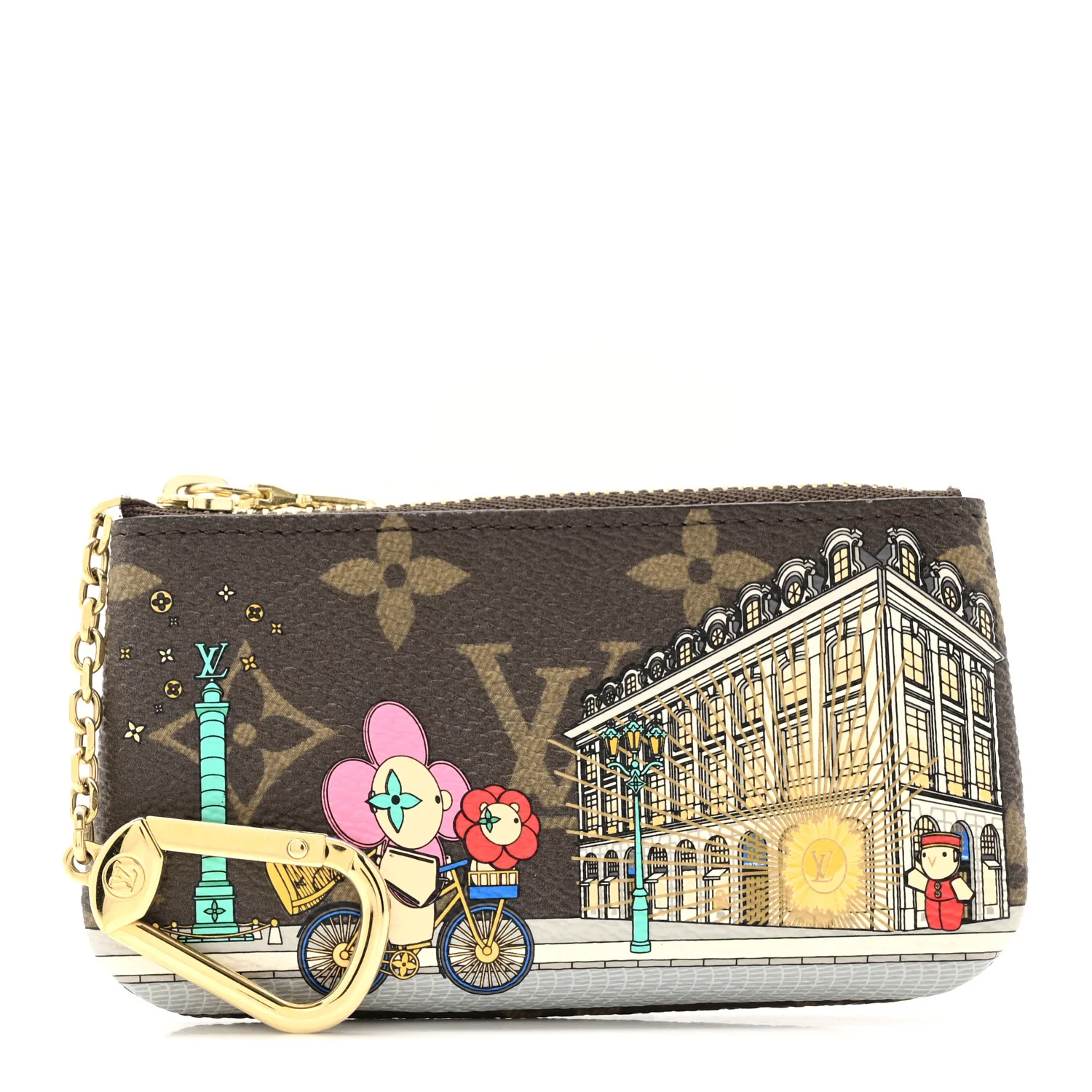 Monogram 2022 Christmas Animation Paris Key Pouch Pink