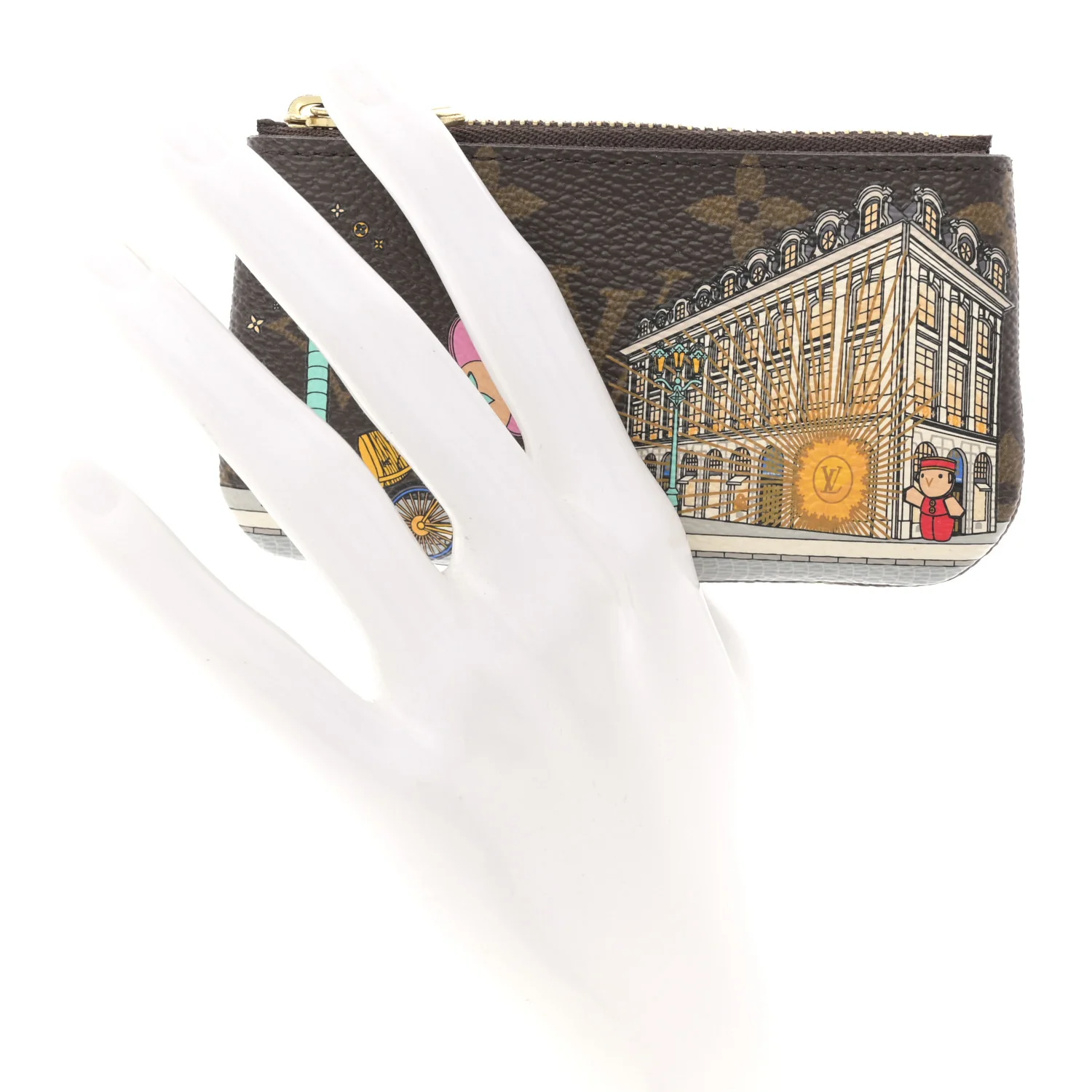 Monogram 2022 Christmas Animation Paris Key Pouch Pink - Image 2