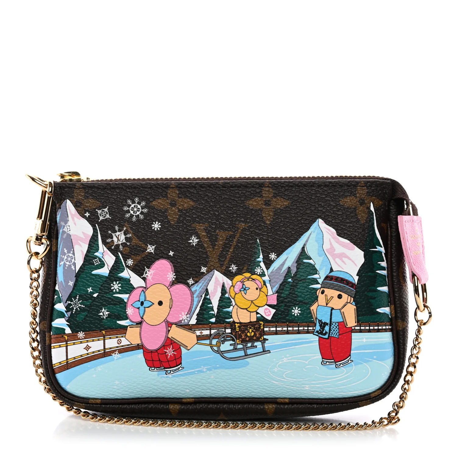 Monogram 2023 Christmas Animation Alpine Mini Pochette Accessories Pink