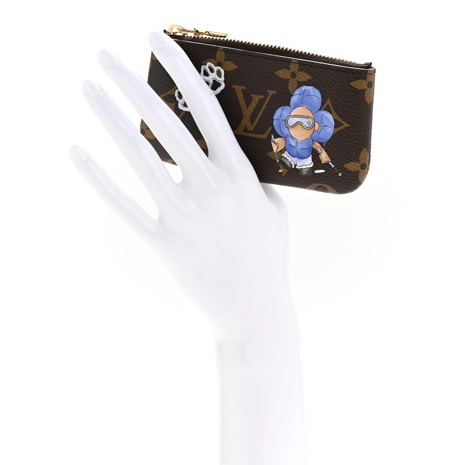 Monogram 2025 Christmas Animation Vivienne Paw Print Key Pouch Blue Frost - Image 4
