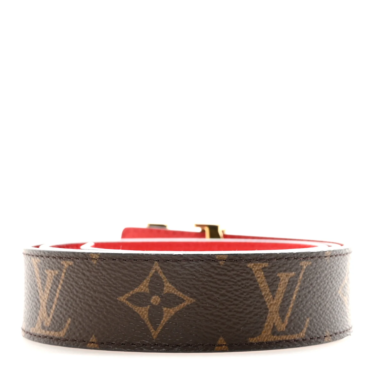 Monogram 30mm LV Initiales Reversible Belt 80 32 Coquelicot - Image 2