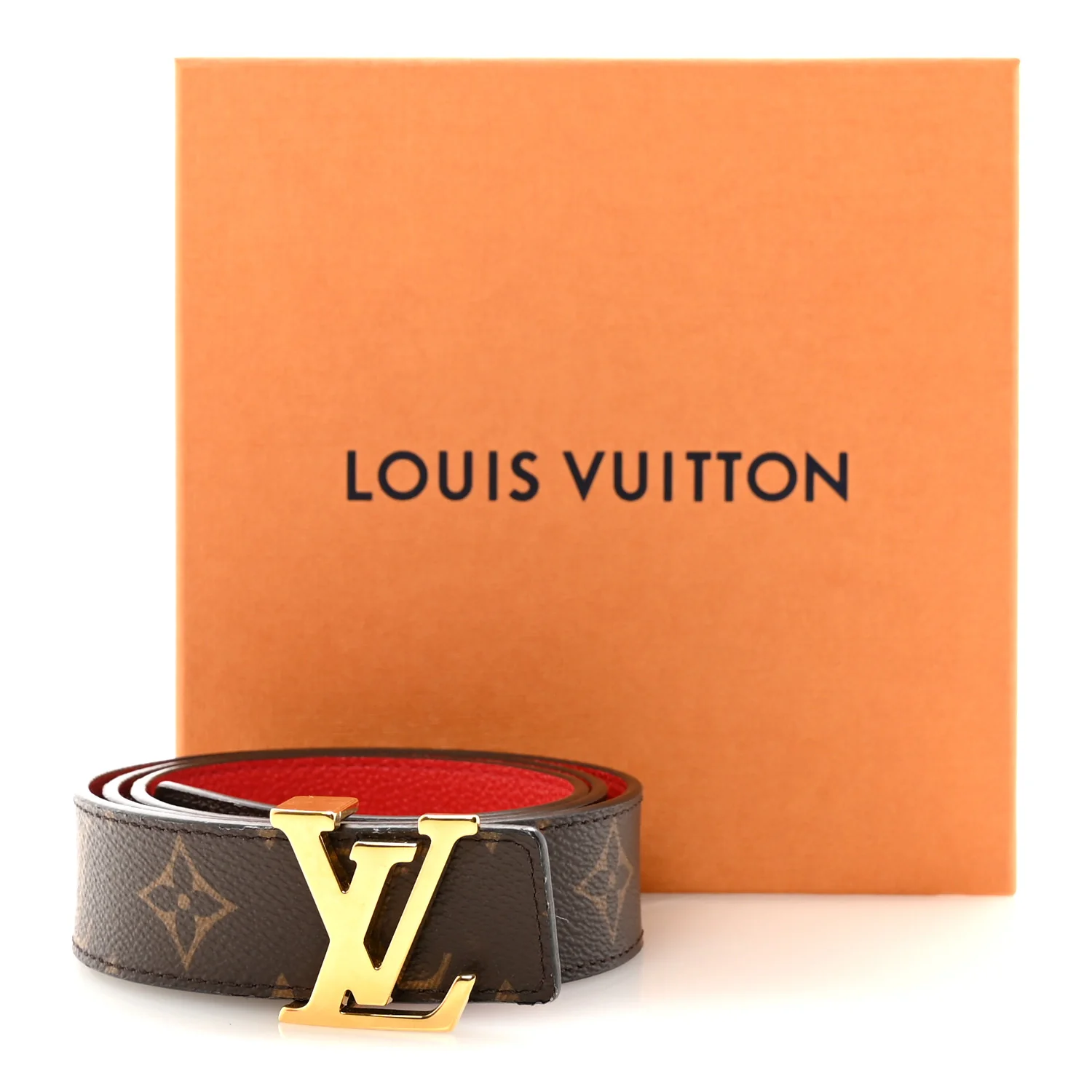 Monogram 30mm LV Initiales Reversible Belt 80 32 Coquelicot - Image 6