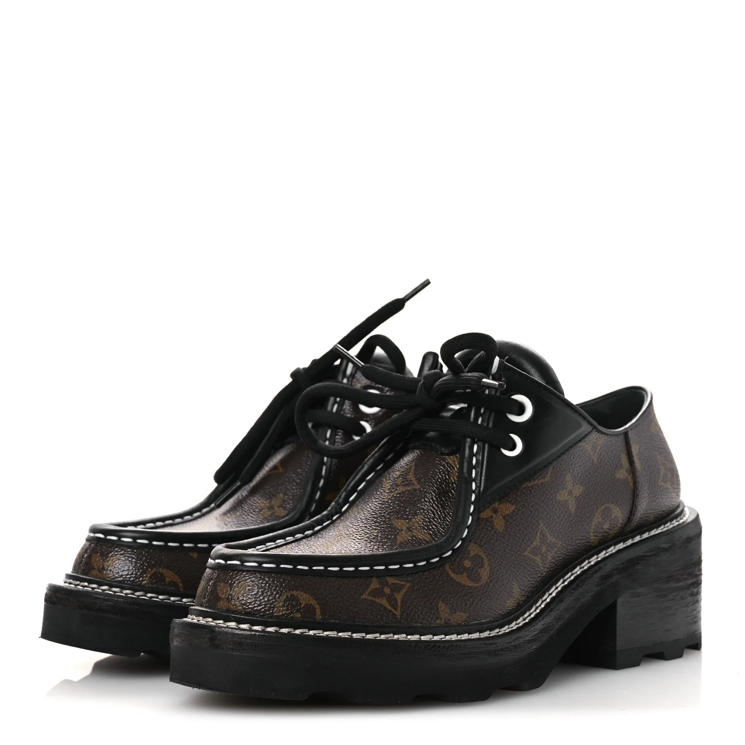 Monogram Calfskin Beaubourg Platform Derby Shoes Brown - Image 4