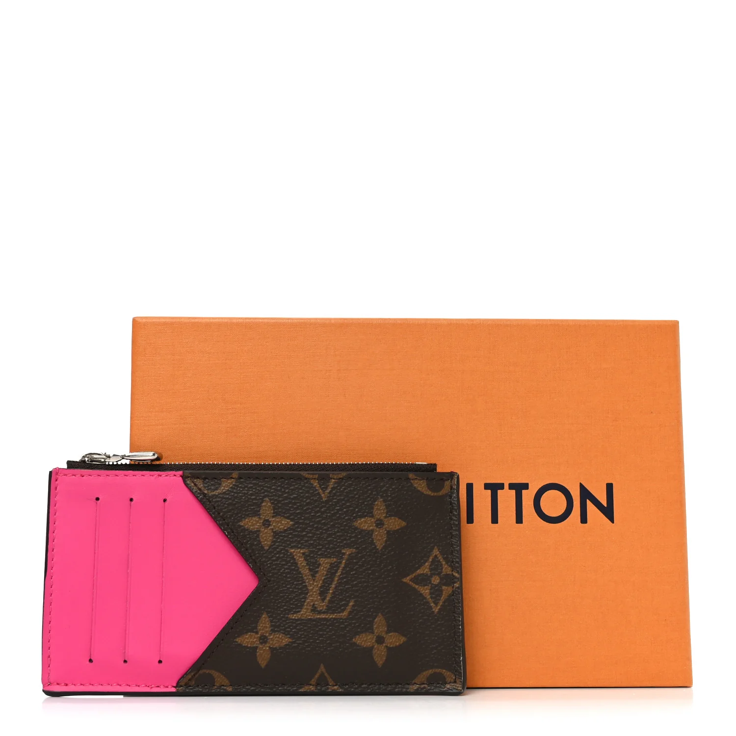 Monogram Calfskin Coin Card Holder Rose - Image 7