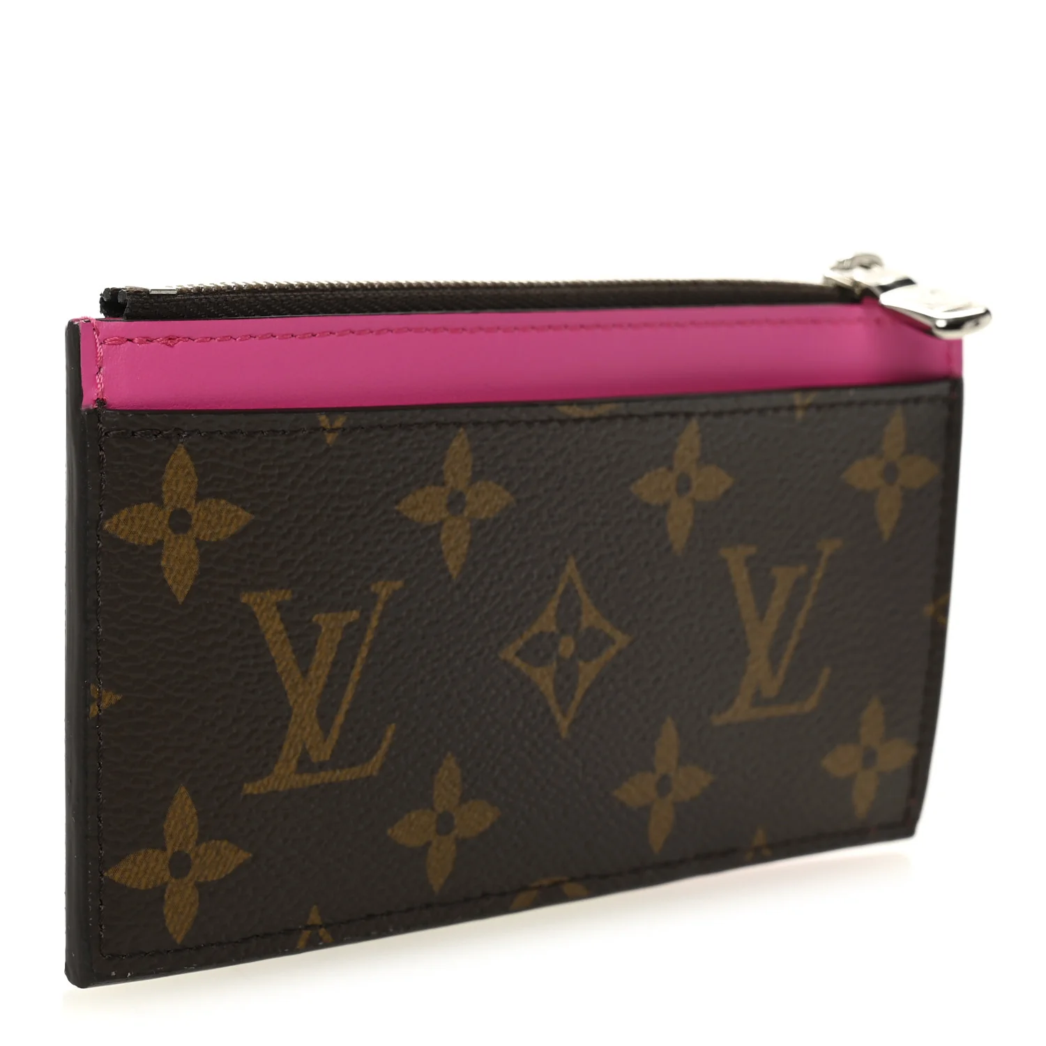 Monogram Calfskin Coin Card Holder Rose - Image 3