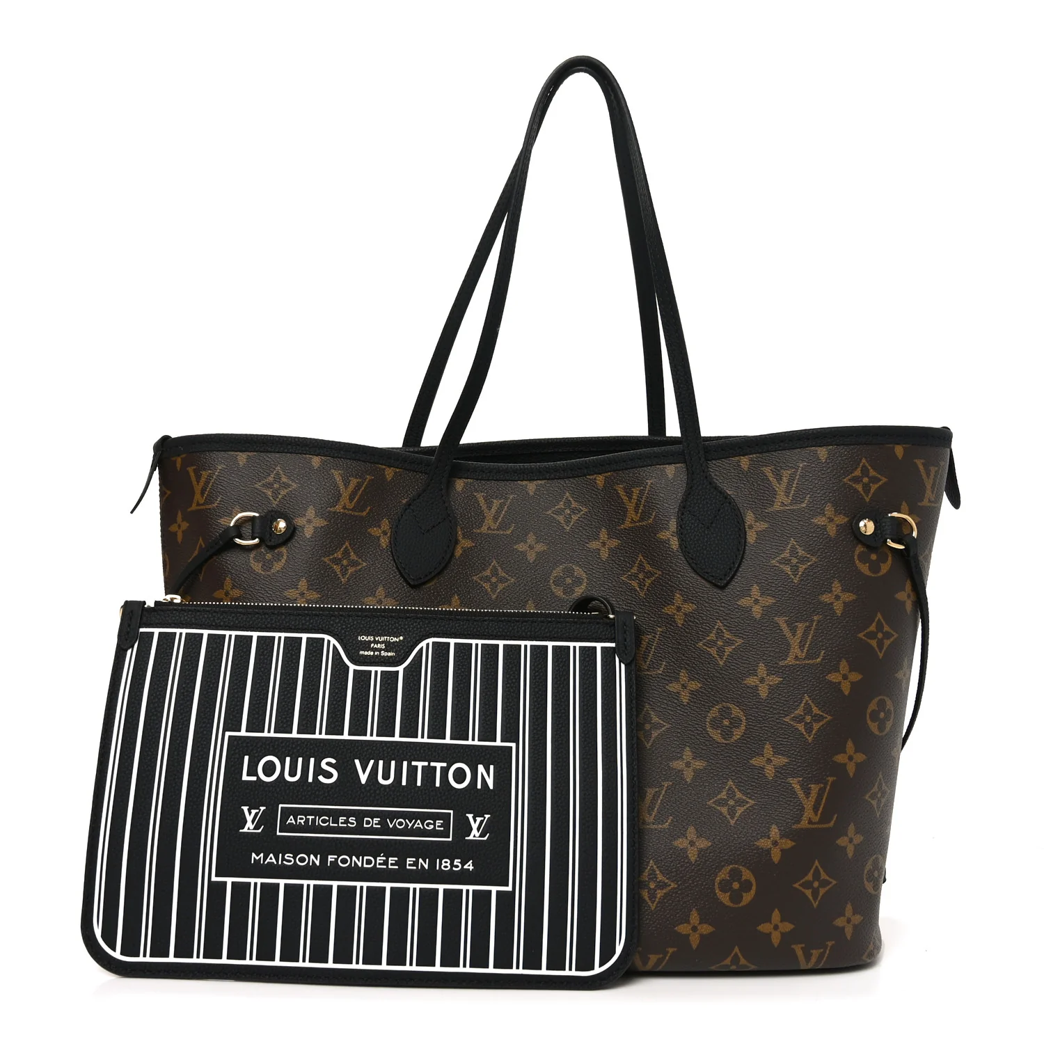 Monogram Calfskin Neo Neverfull Inside Out MM Black - Image 3