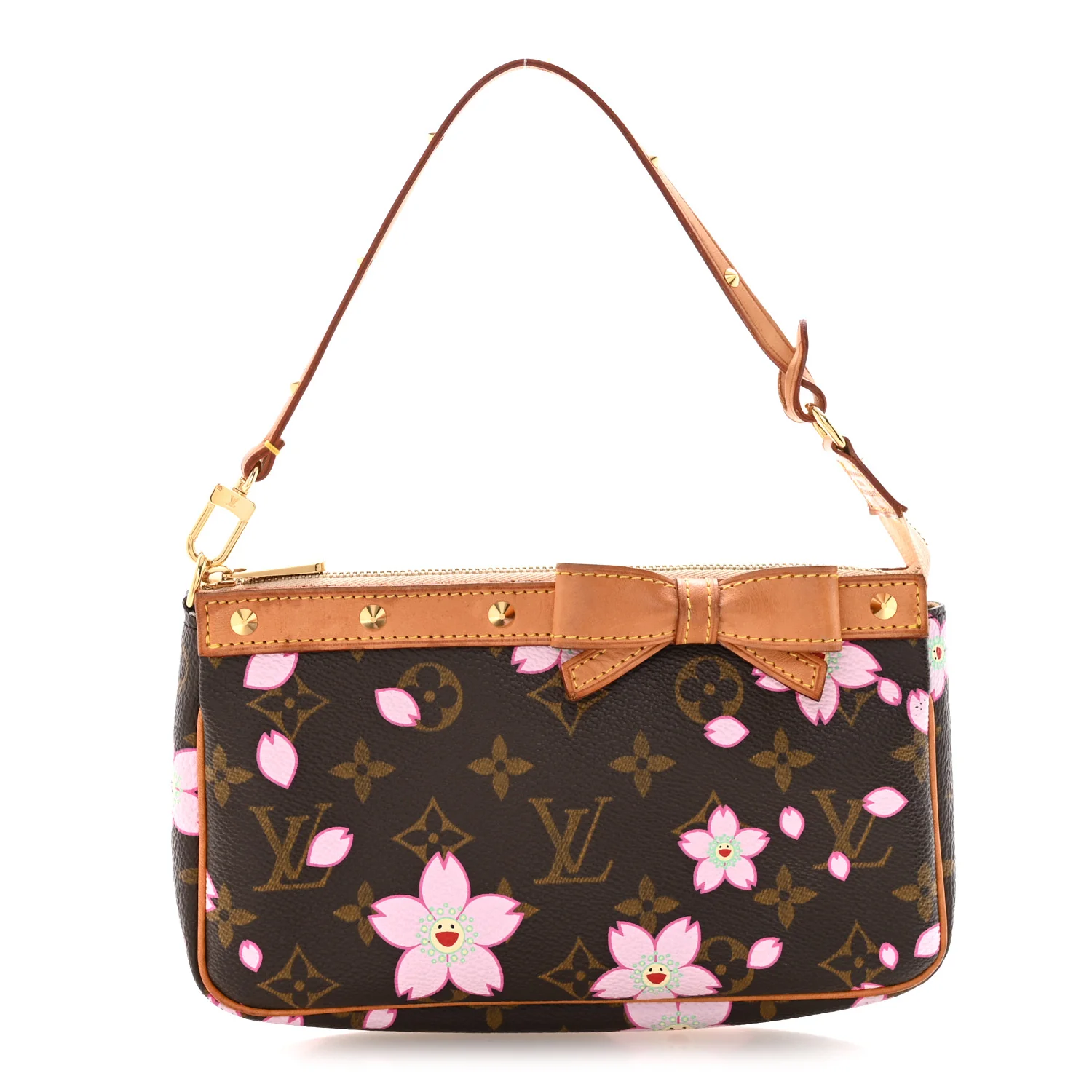 Monogram Cherry Blossom Pochette Accessories Brown