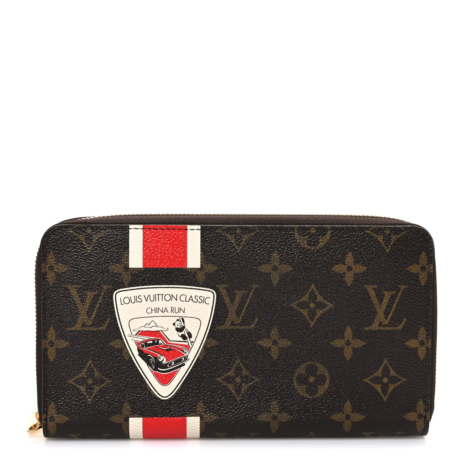 Monogram China Run Patch Zippy Organizer Wallet Red