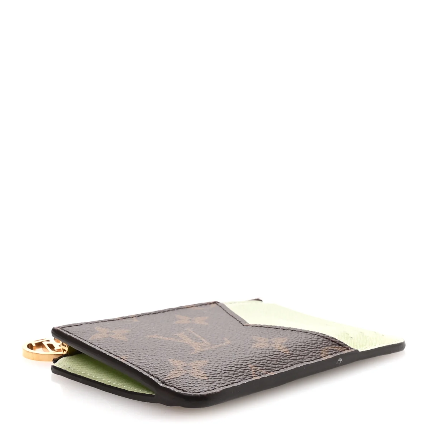 Monogram Coin Card Holder Light Green - Image 4