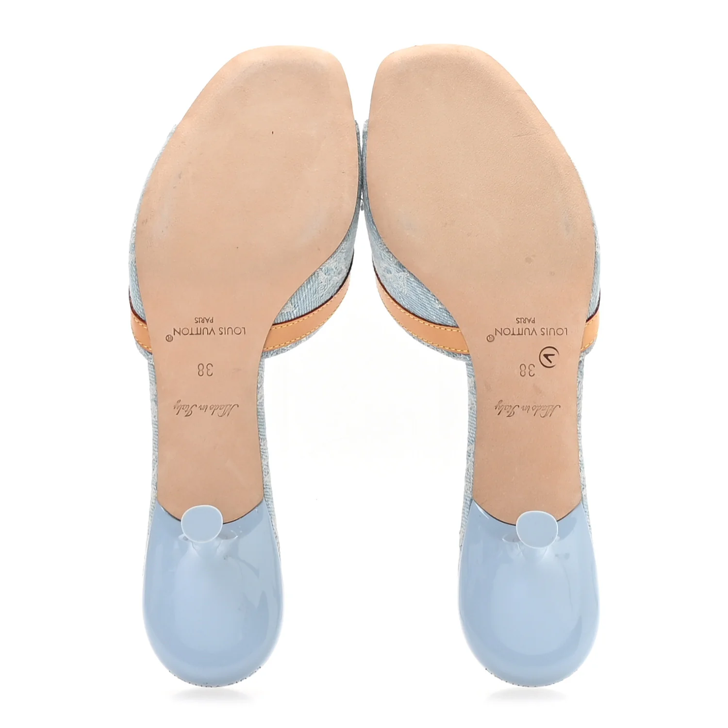 Monogram Denim 6AM Mules 38 Light Blue - Image 6