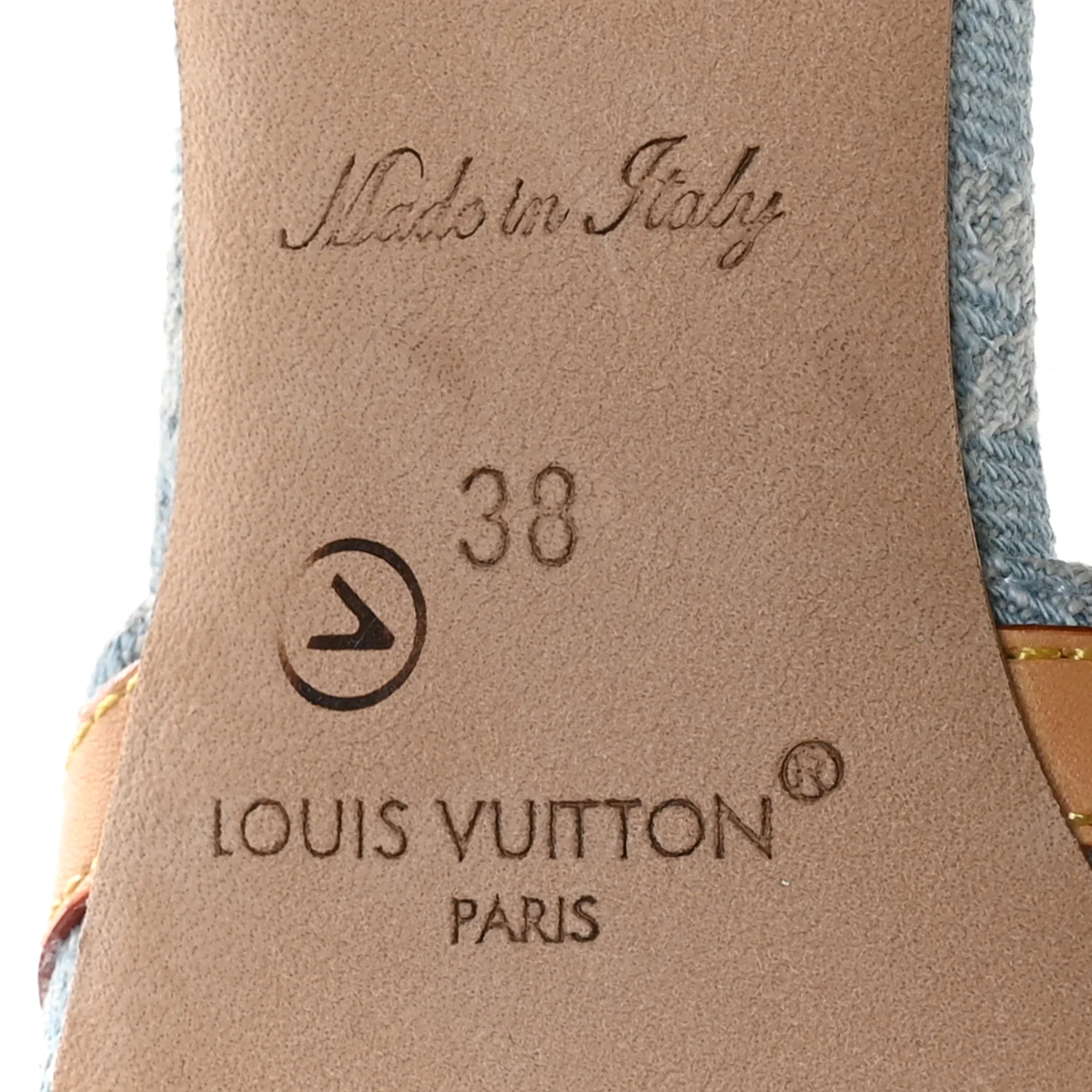 Monogram Denim 6AM Mules 38 Light Blue - Image 7