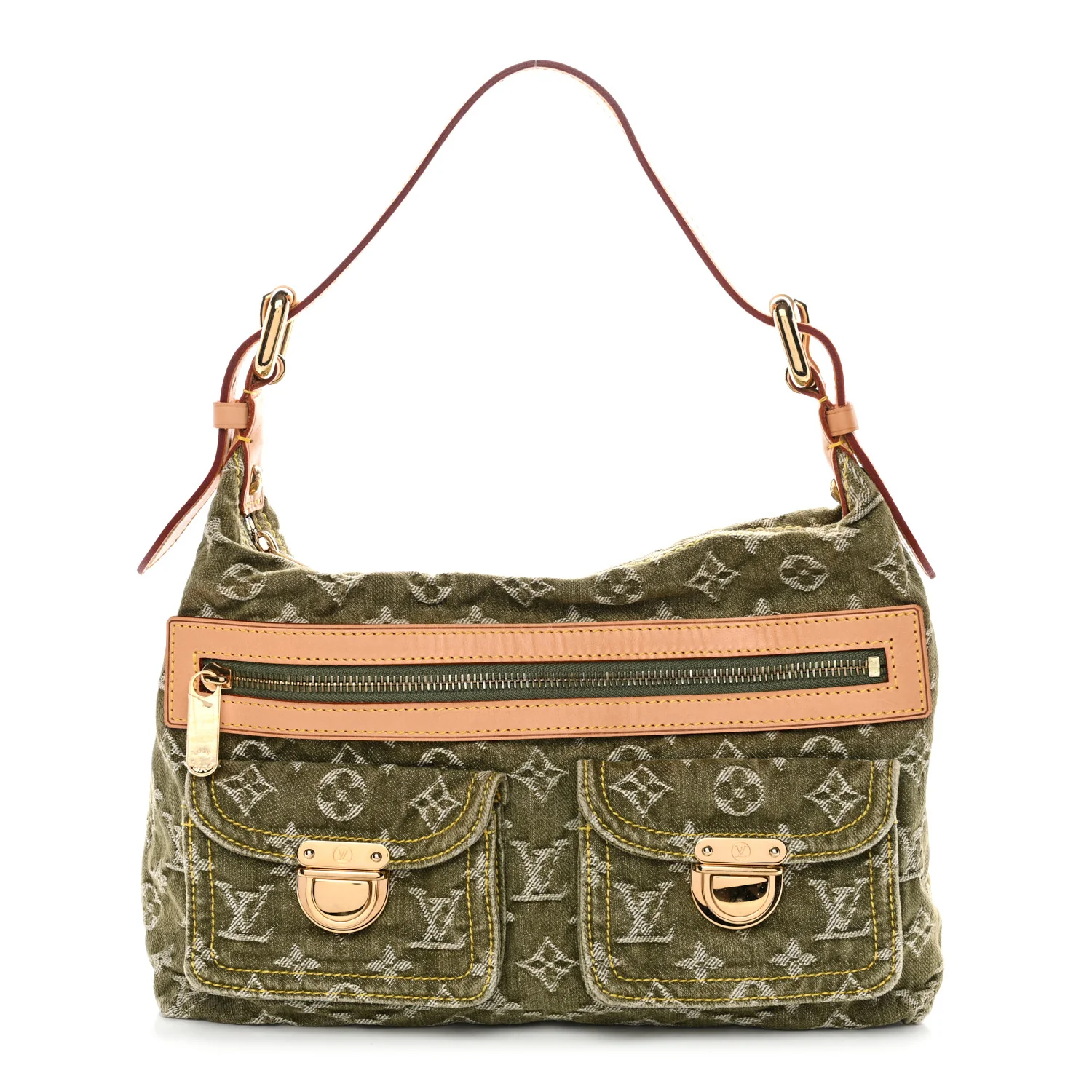 Monogram Denim Baggy PM Lichen