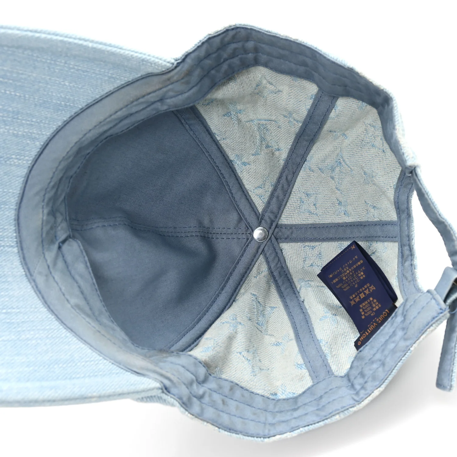 Monogram Denim Cap L Blue - Image 7