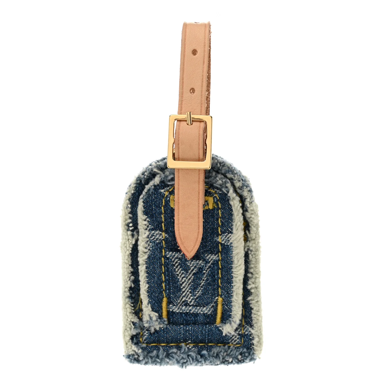 Monogram Denim Carryall Luggage Tag Blue