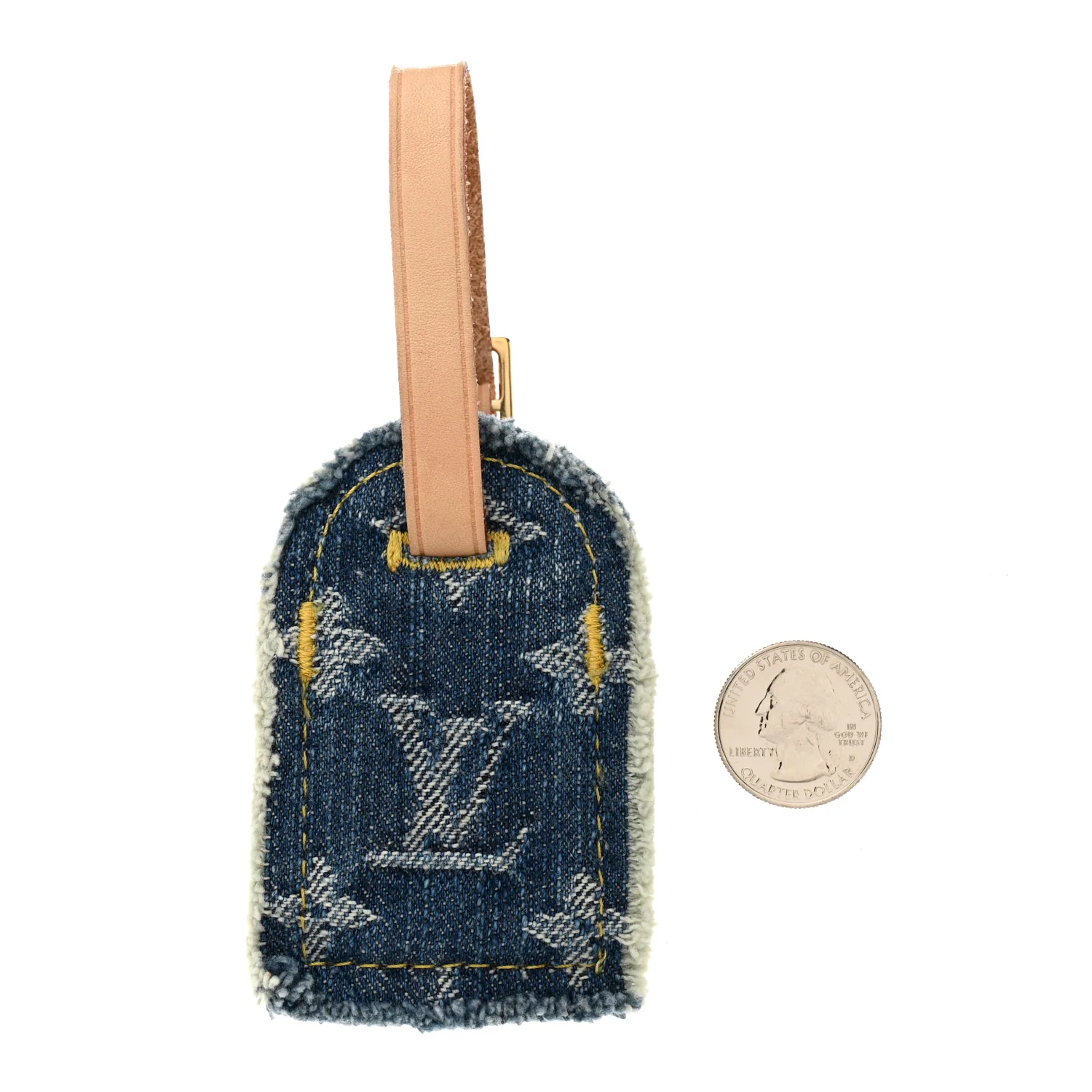 Monogram Denim Carryall Luggage Tag Blue - Image 2
