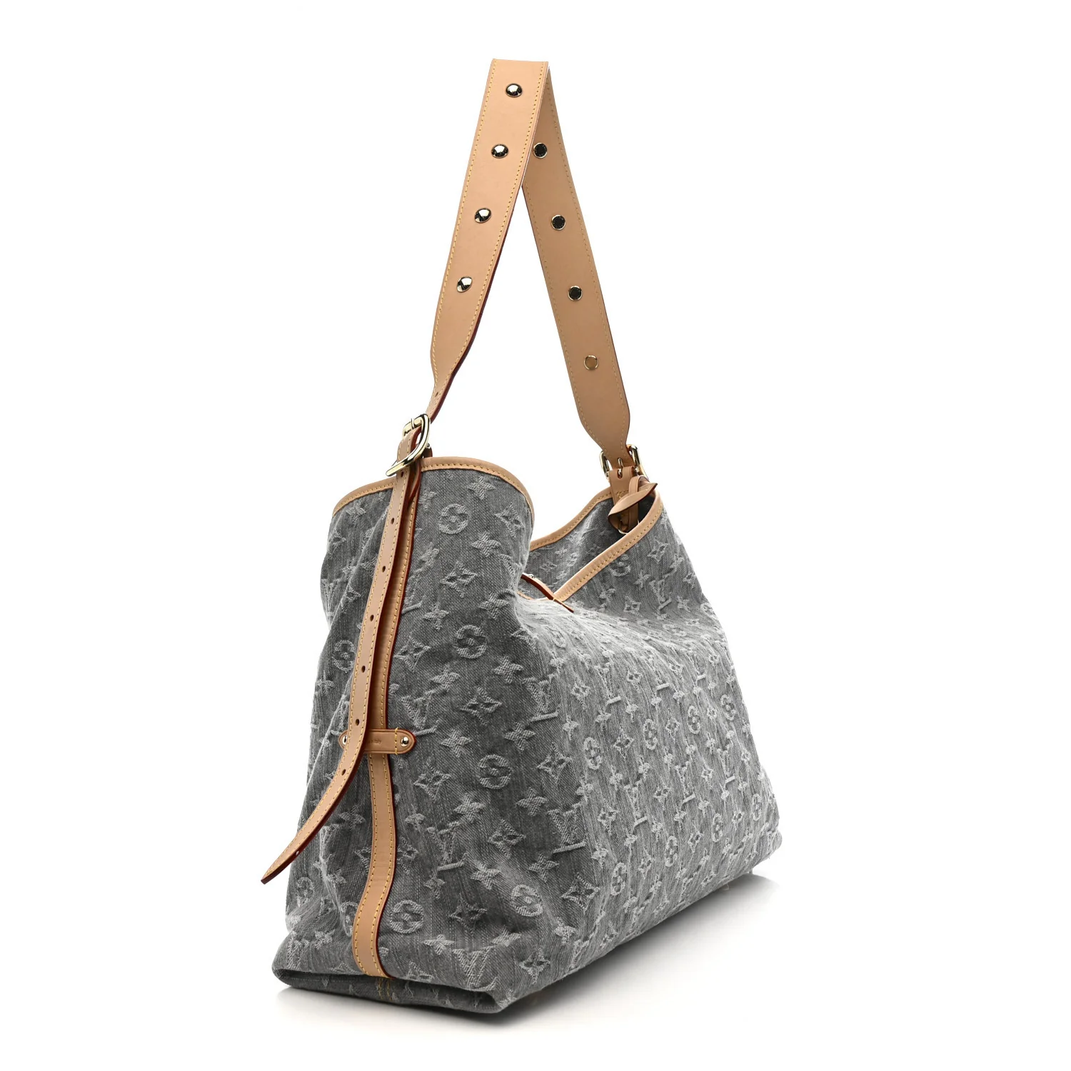 Monogram Denim CarryAll MM Washed Grey - Image 3