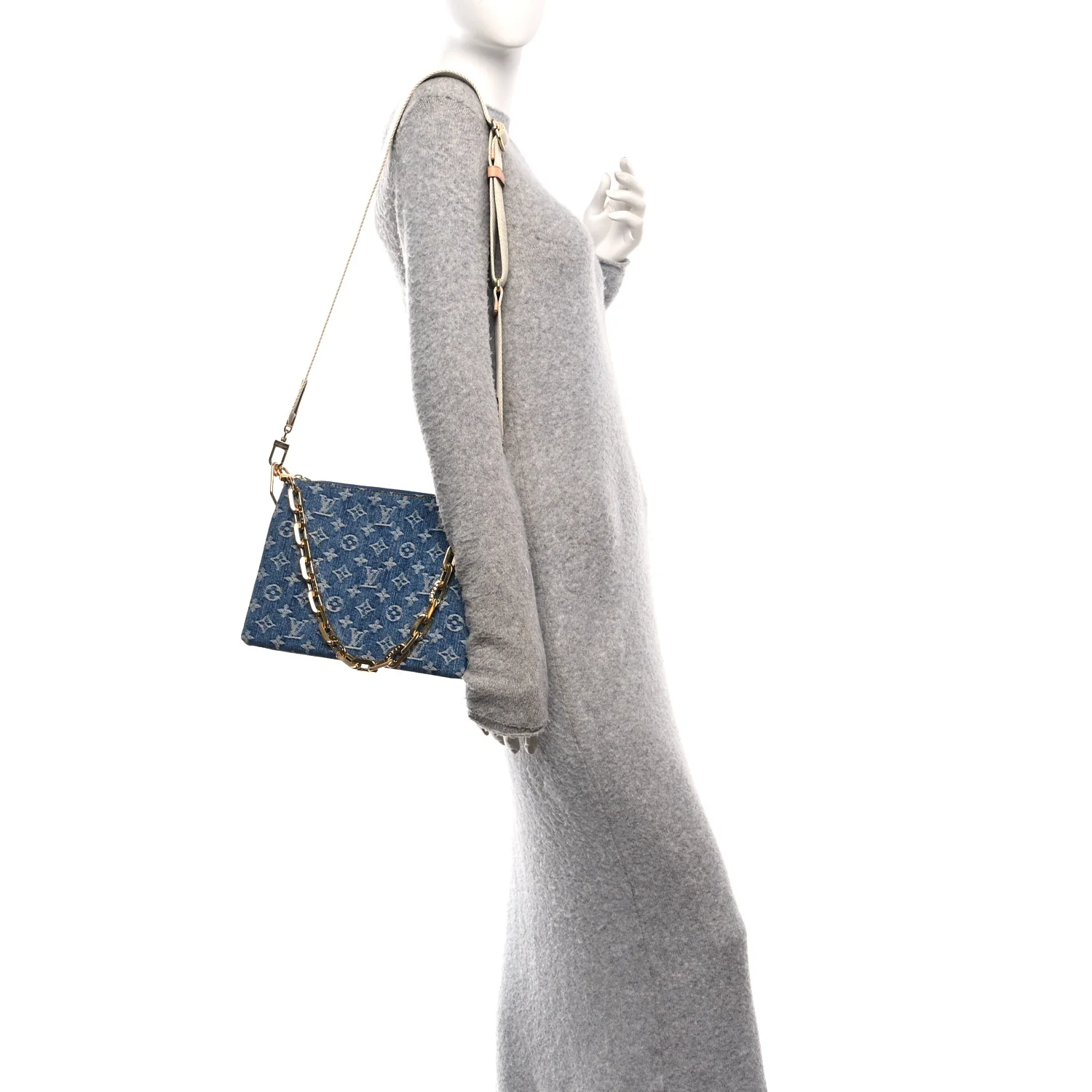 Monogram Denim Coussin PM Blue - Image 3
