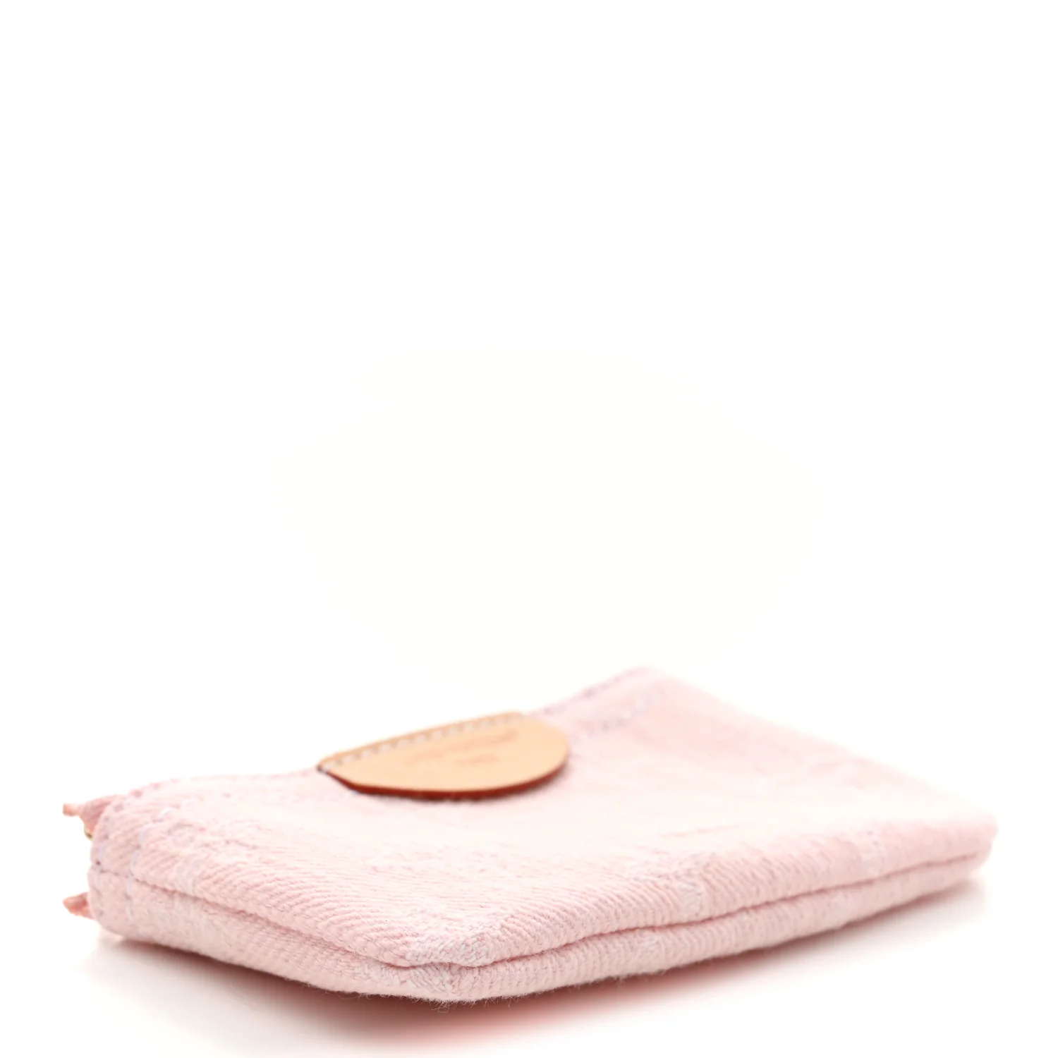Monogram Denim Key Pouch Washed Pink - Image 4