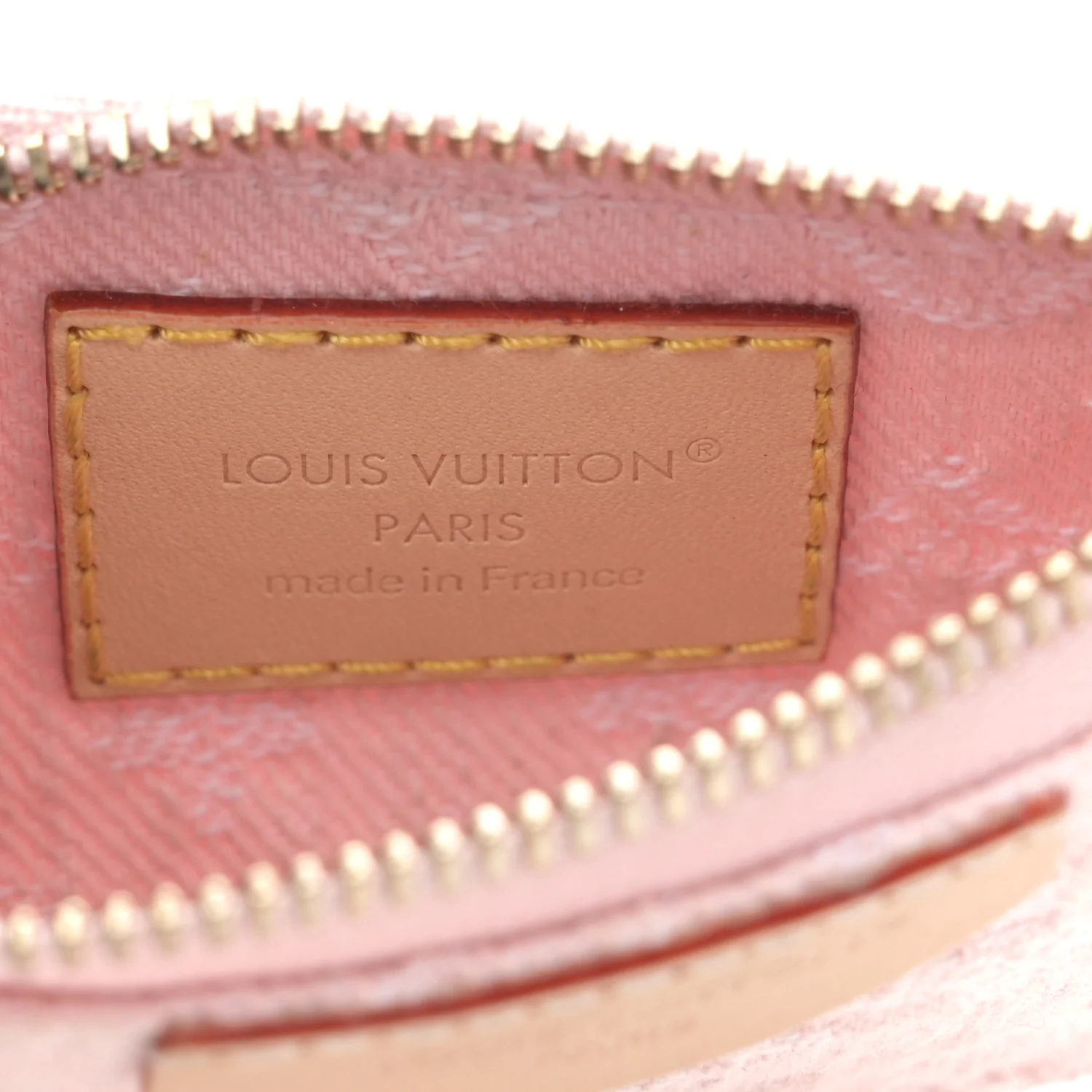 Monogram Denim Key Pouch Washed Pink - Image 6