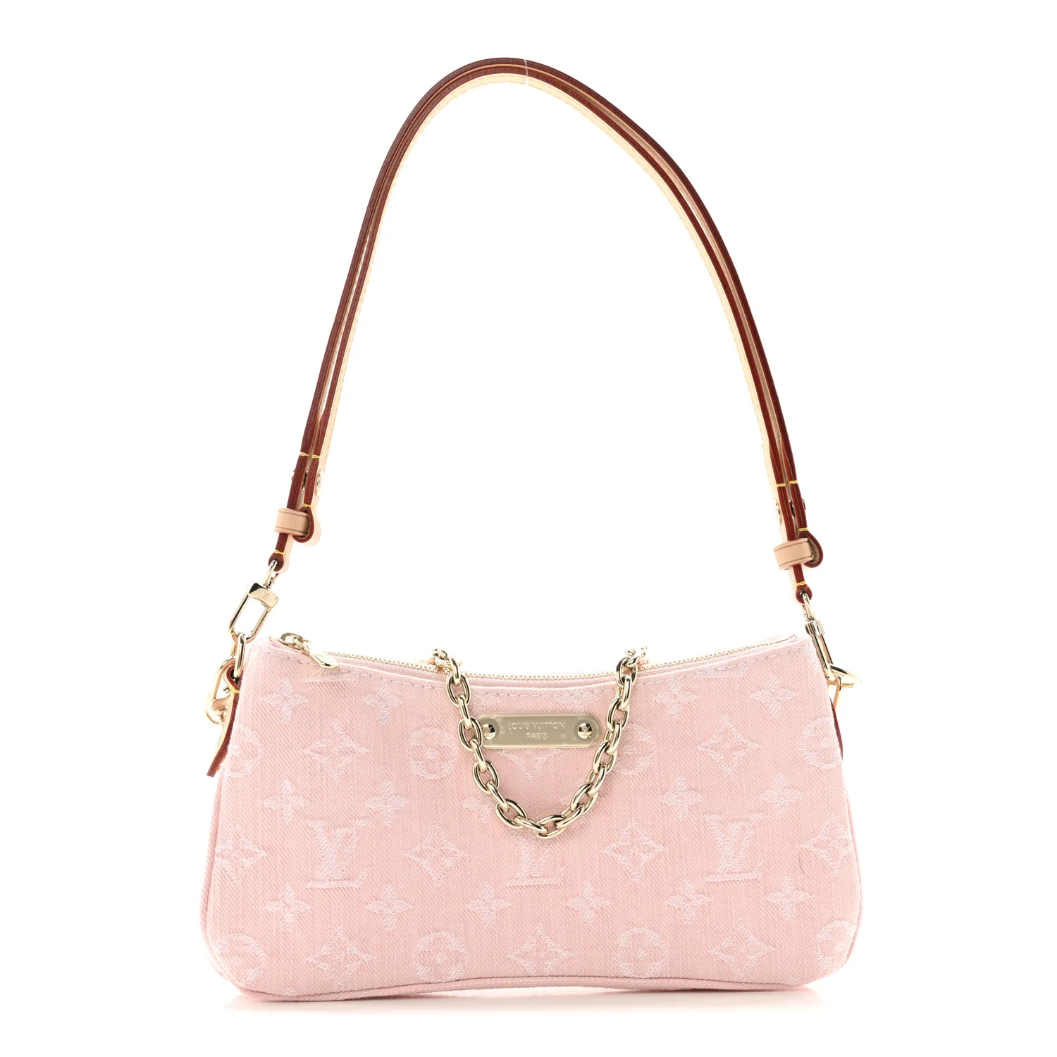 Monogram Denim Liv Pochette Washed Pink