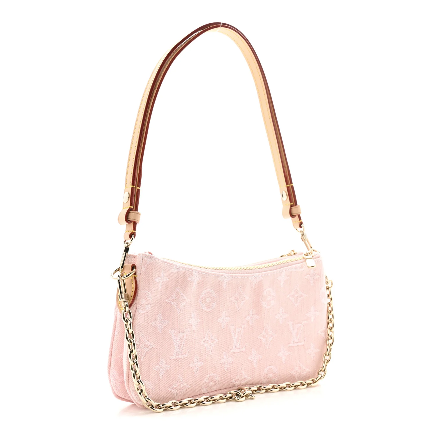 Monogram Denim Liv Pochette Washed Pink - Image 3
