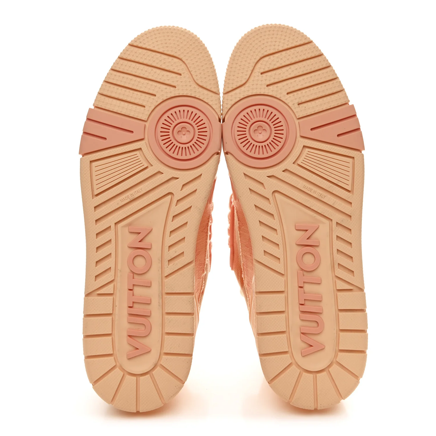 Monogram Denim Mens LV Trainer Sneakers 8 Orange - Image 6