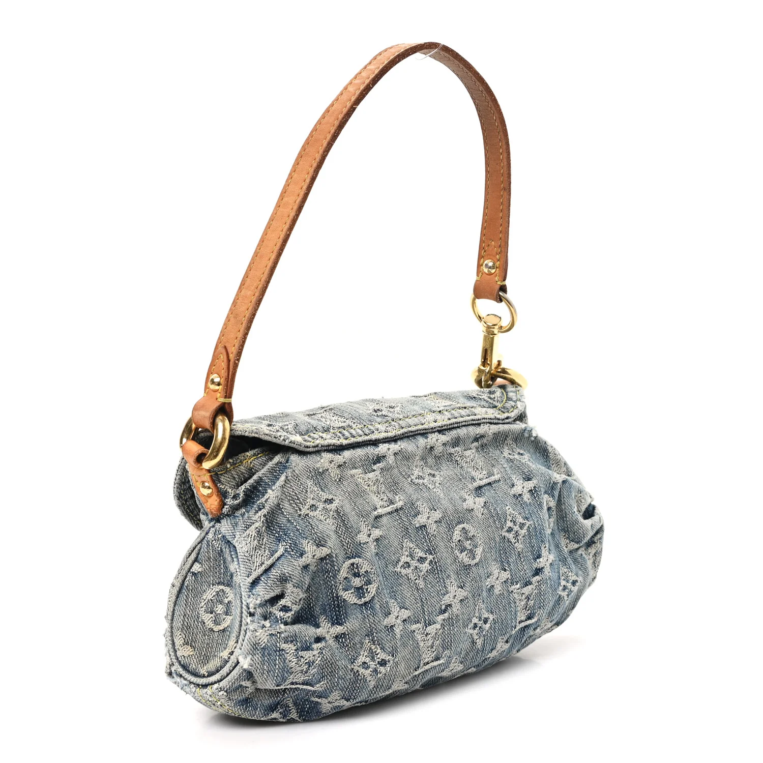Monogram Denim Mini Pleaty Blue - Image 3