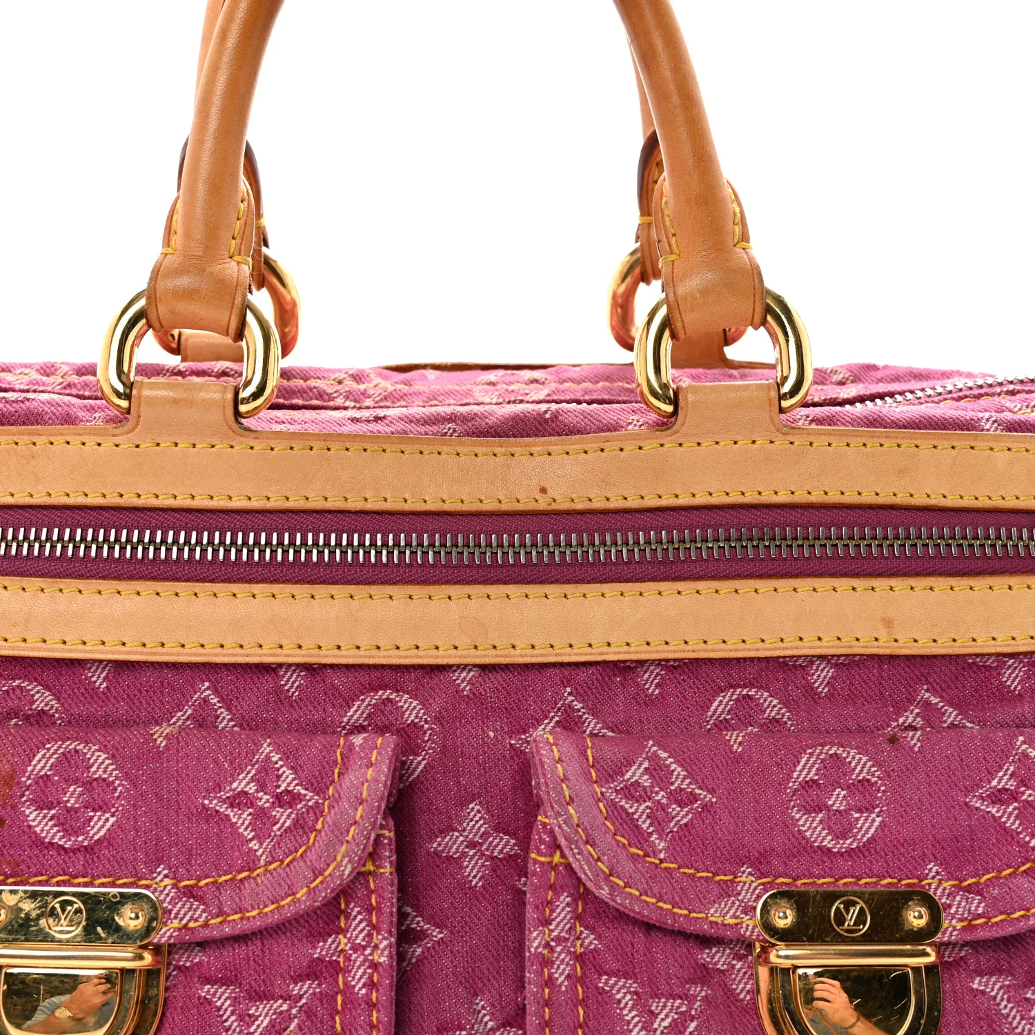 Monogram Denim Neo Speedy Fuchsia - Image 7