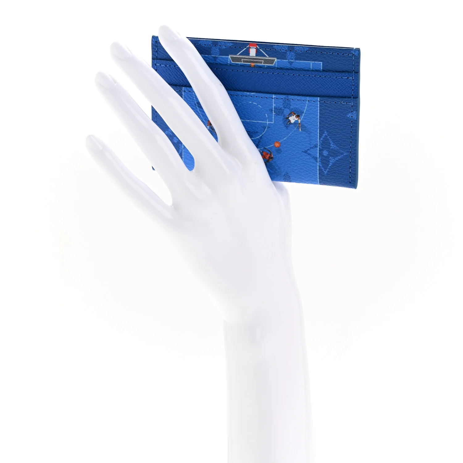 Monogram Double Card Holder Basketball Blue - Image 2