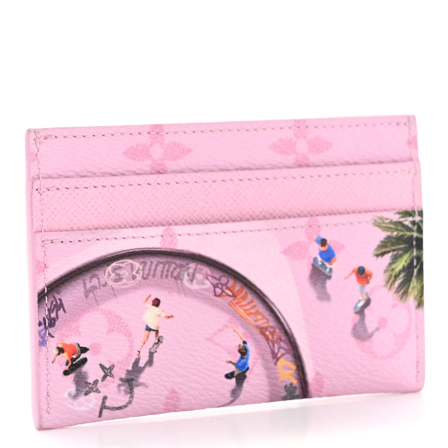Monogram Double Card Holder Pink - Image 3