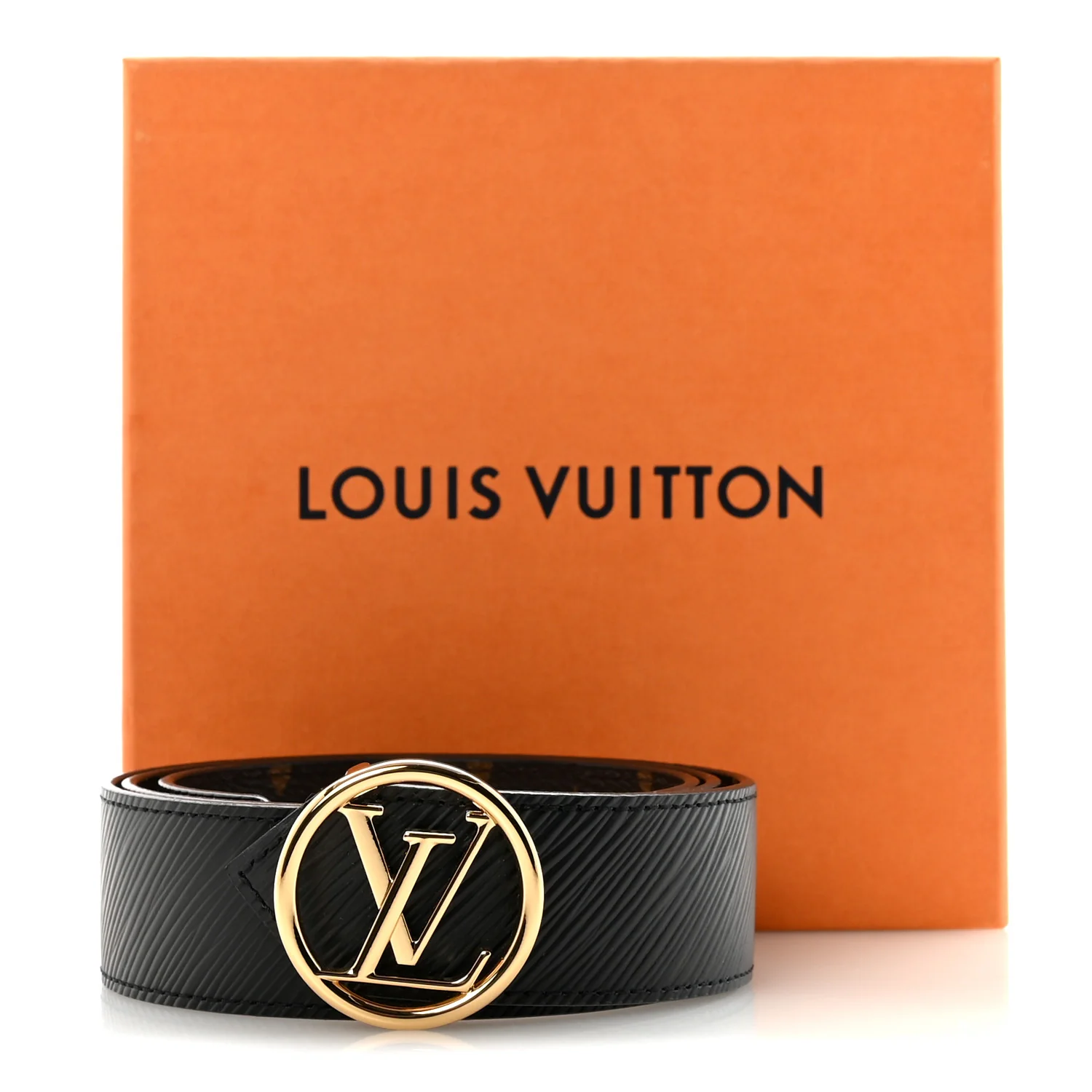 Monogram Epi 35mm LV Circle Reversible Belt 80 32 Black - Image 5