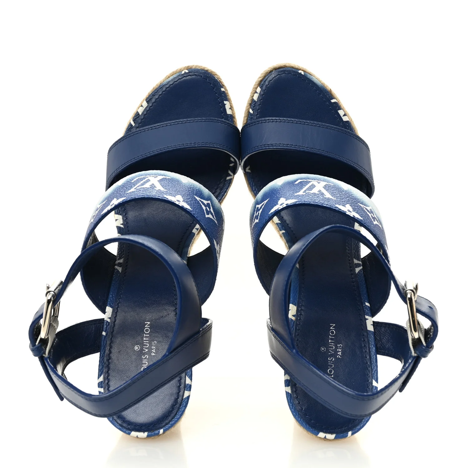 Monogram Escale Starboard Wedge Sandal 40 Blue - Image 2