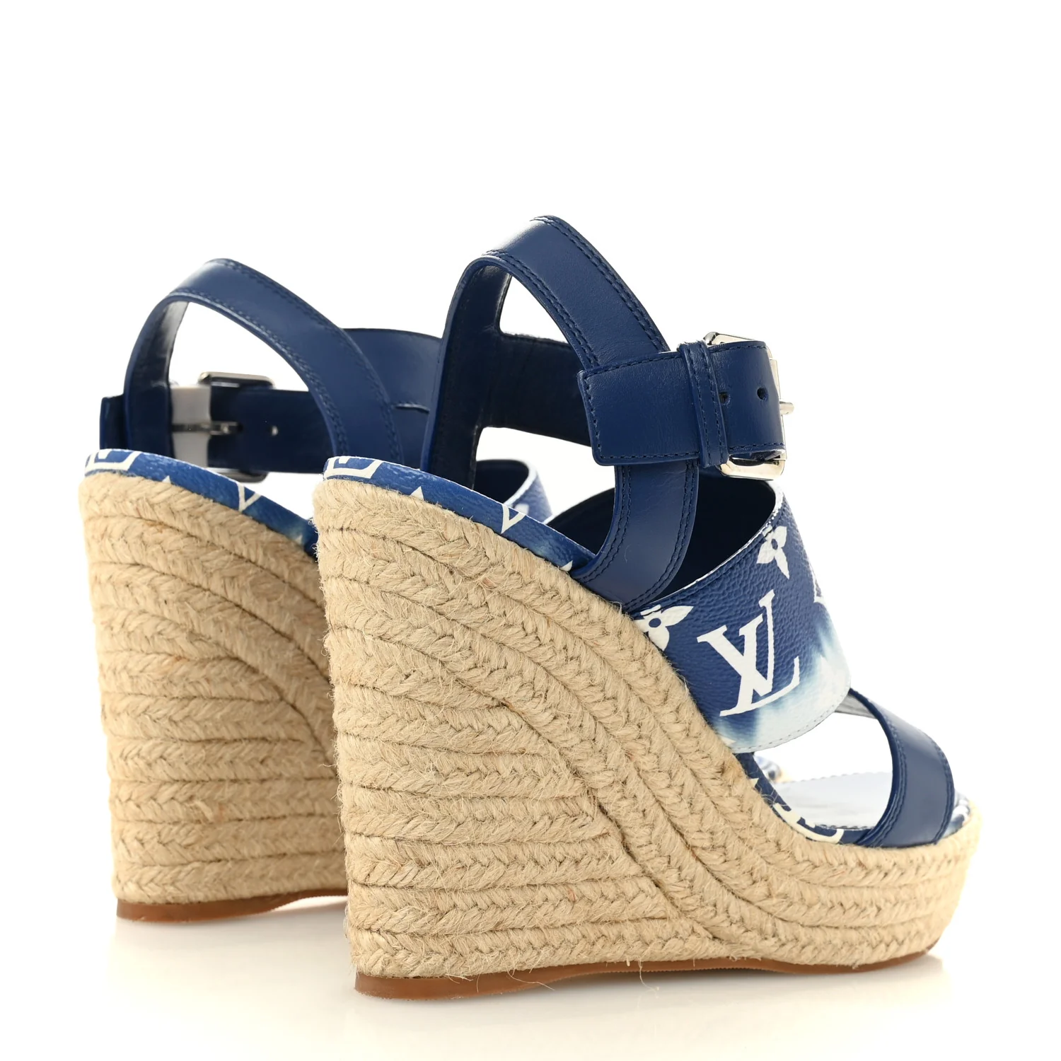 Monogram Escale Starboard Wedge Sandal 40 Blue - Image 5
