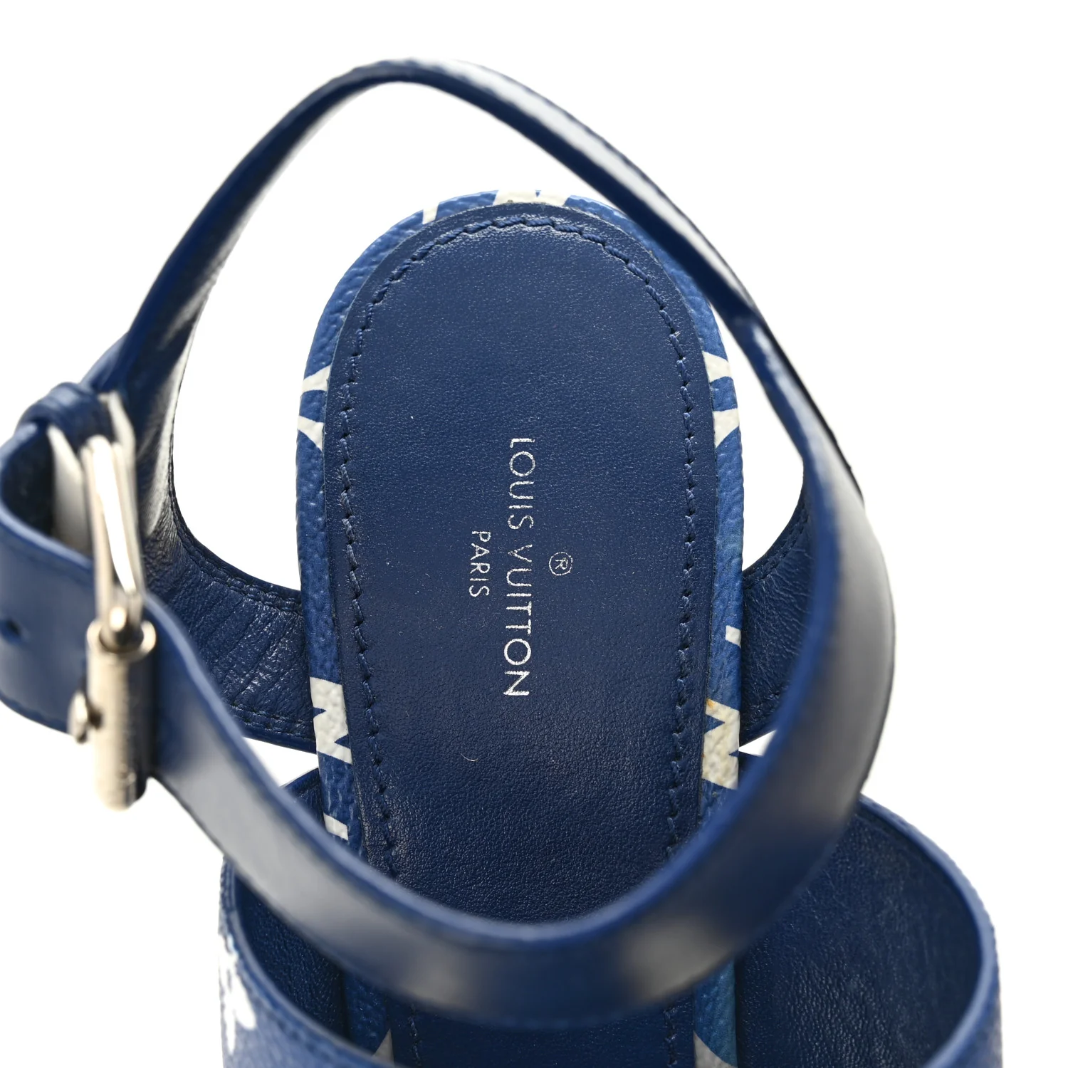 Monogram Escale Starboard Wedge Sandal 40 Blue - Image 7