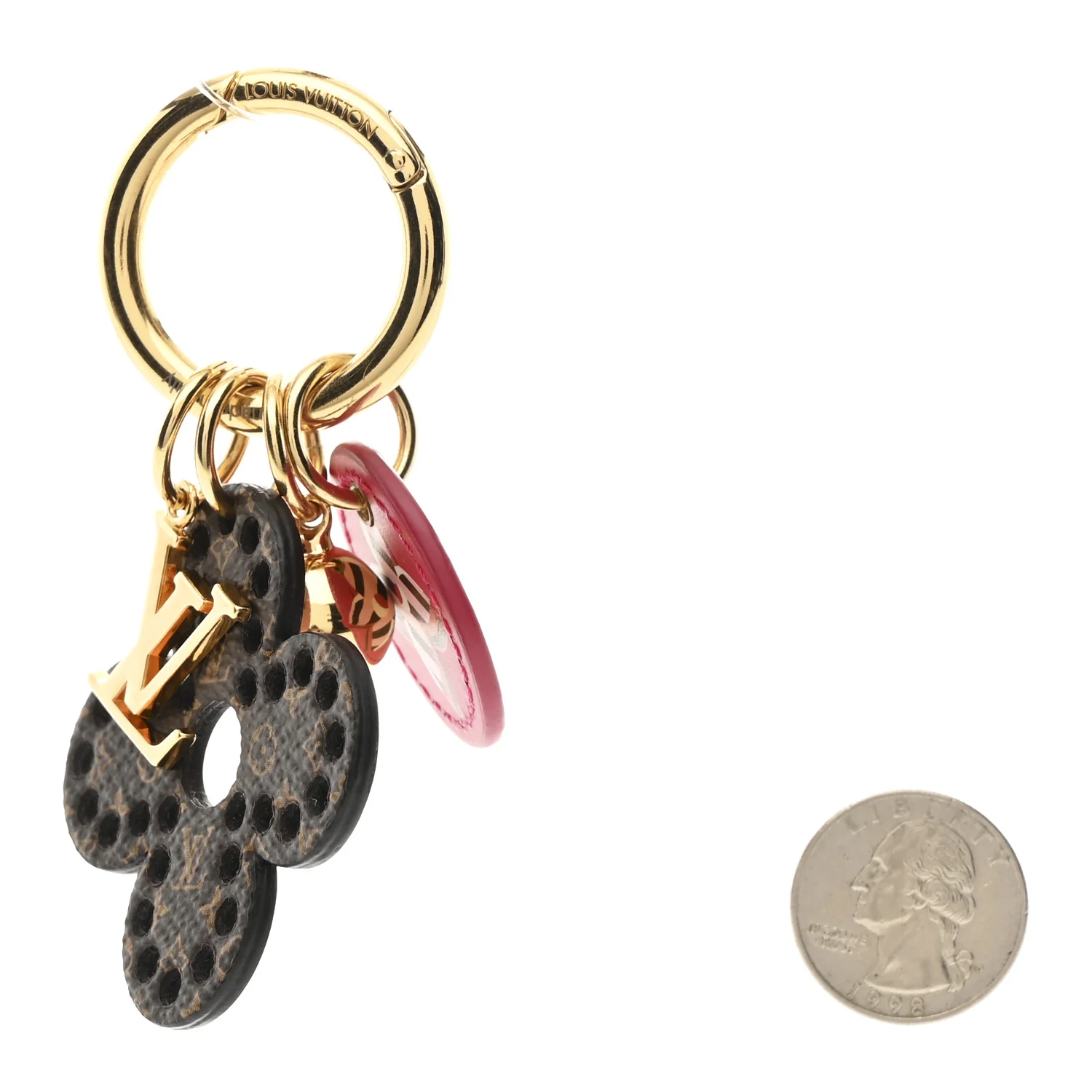 Monogram Fetish Flower Perforated Bag Charm Pink - Image 2