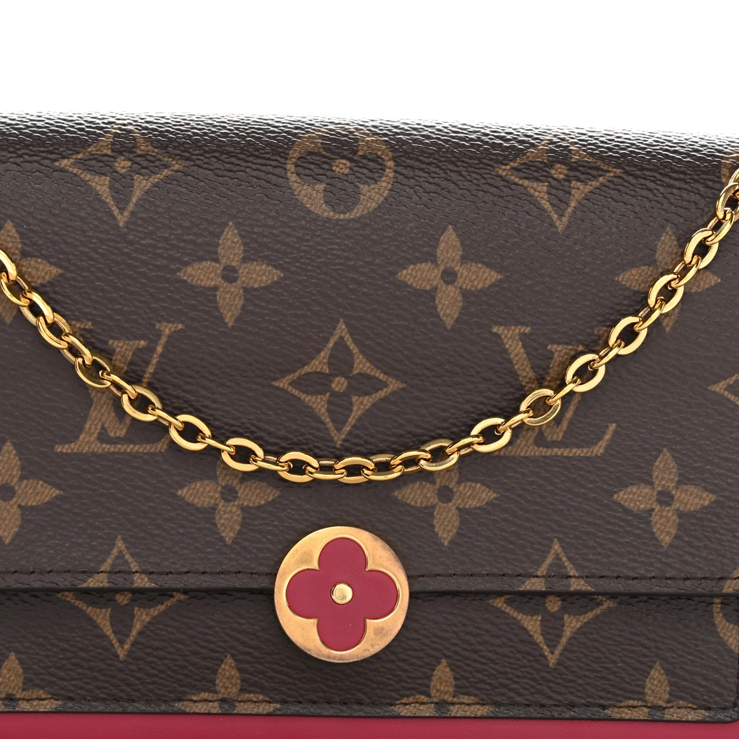 Monogram Flore Chain Wallet Fuchsia - Image 7