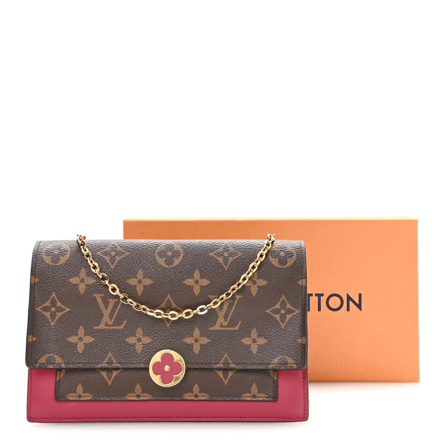 Monogram Flore Chain Wallet Fuchsia - Image 11