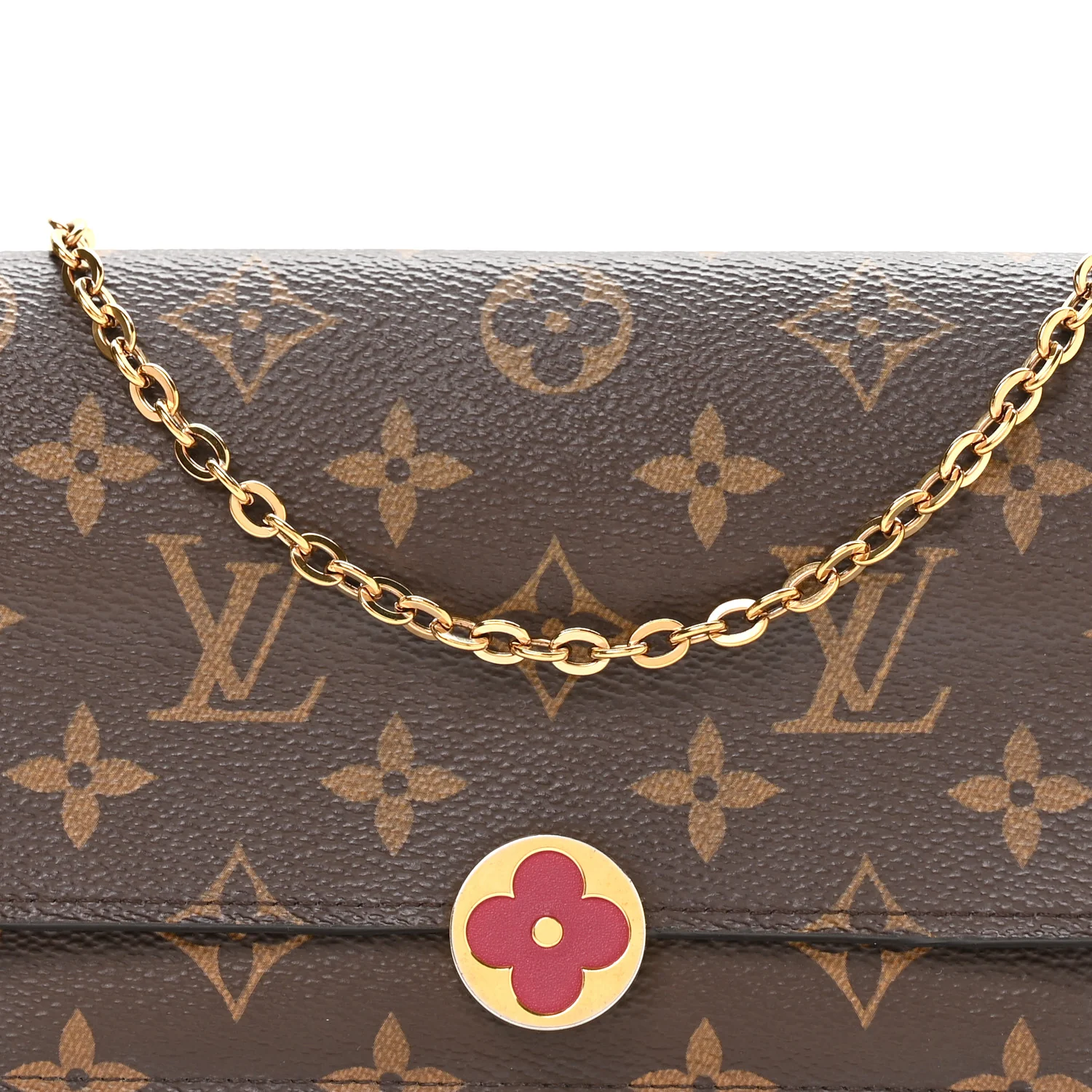 Monogram Flore Chain Wallet Fuchsia - Image 8