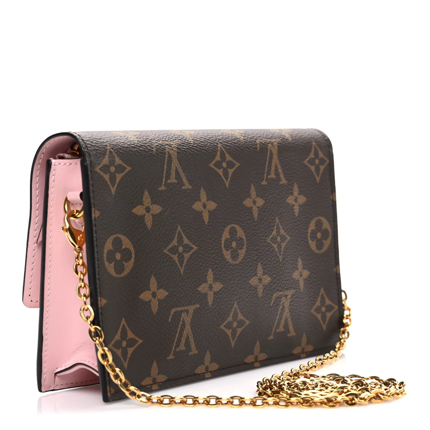 Monogram Flore Chain Wallet Rose Ballerine - Image 3