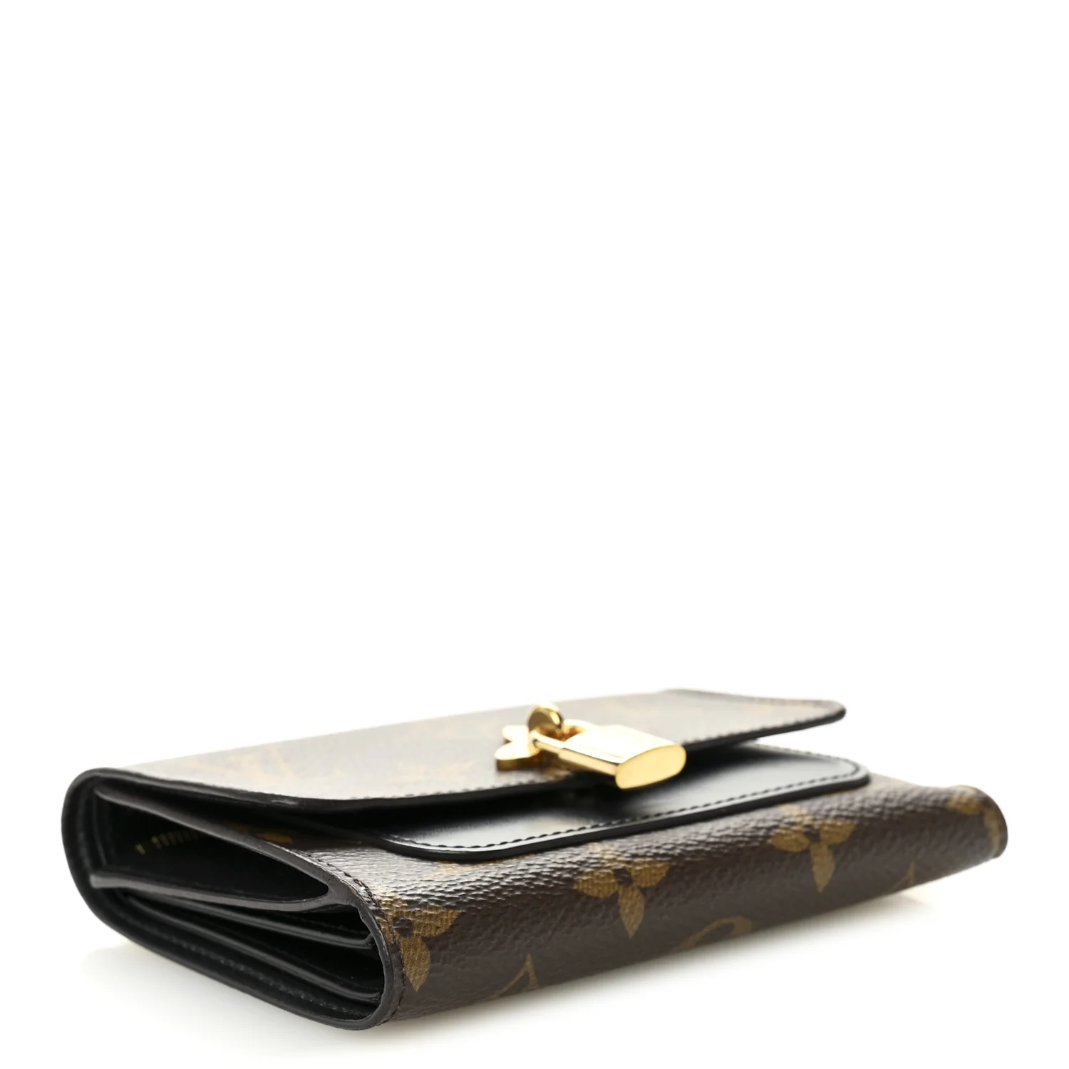 Monogram Flower Lock Compact Wallet Black - Image 4
