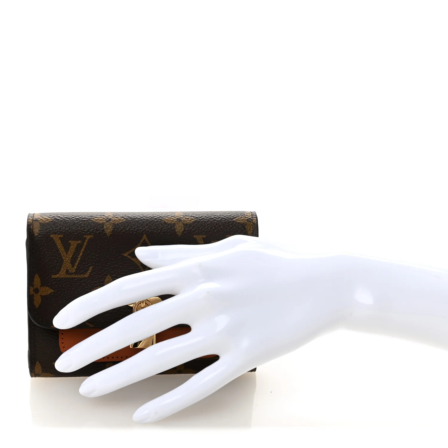 Monogram Flower Lock Compact Wallet Caramel - Image 2