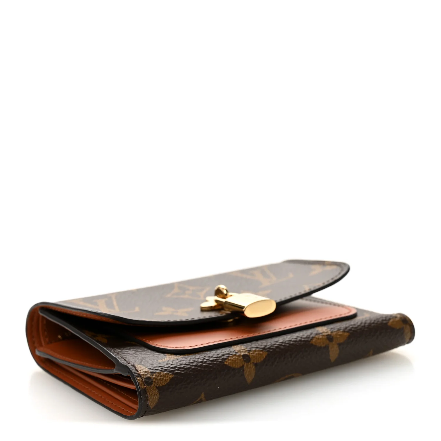 Monogram Flower Lock Compact Wallet Caramel - Image 4