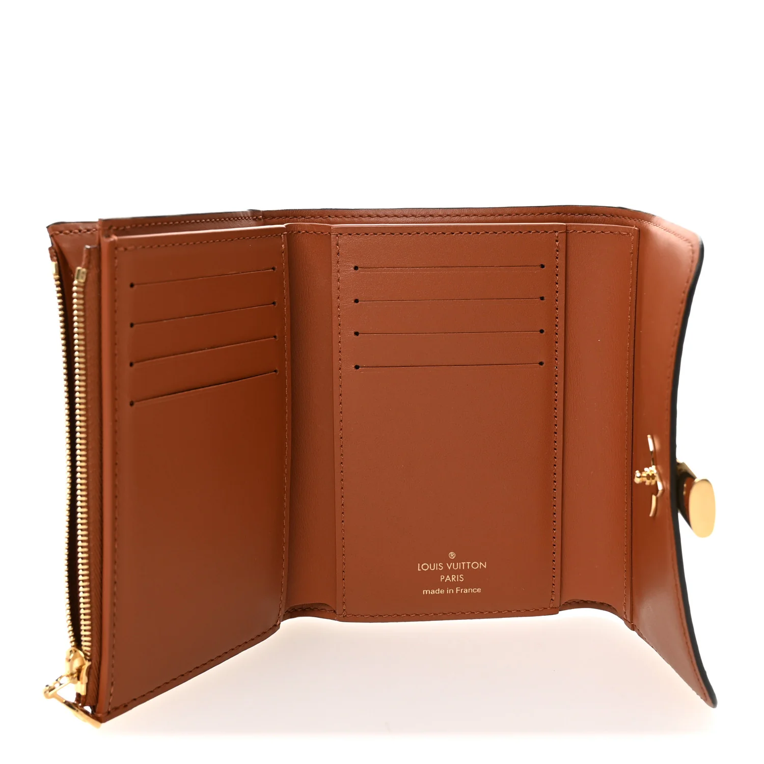Monogram Flower Lock Compact Wallet Caramel - Image 5